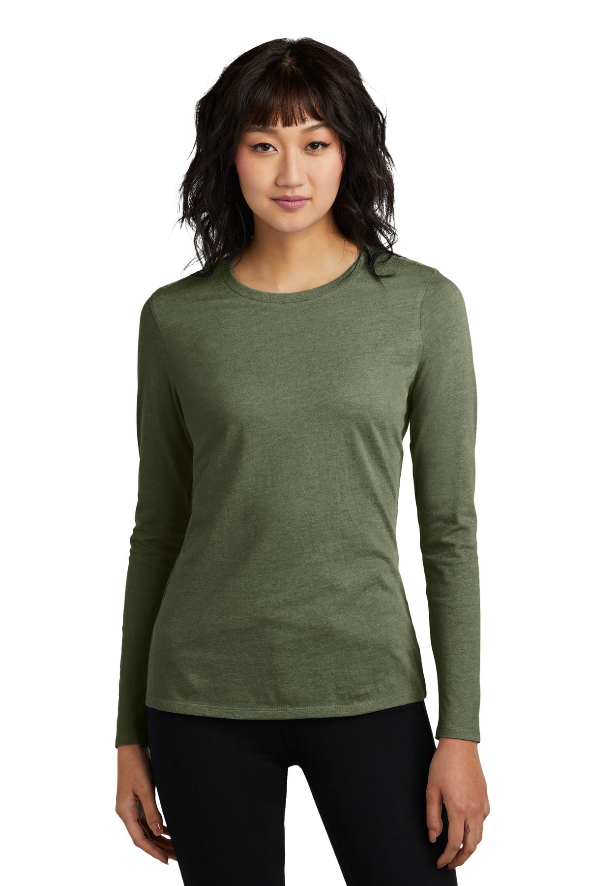 Soft and stylish this is the long sleeve tee perfected. 4.3- - Heathered Olive