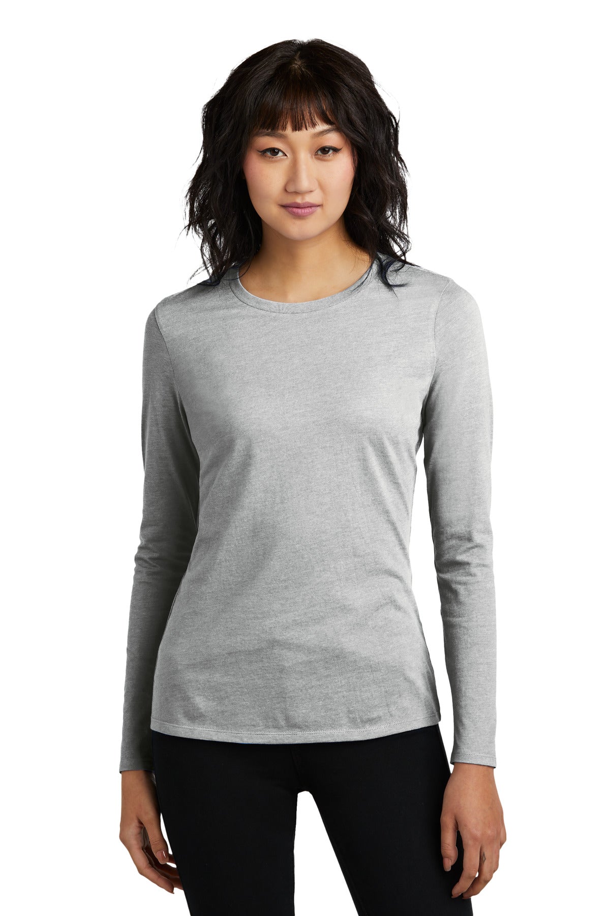 Soft and stylish this is the long sleeve tee perfected. 4.3- - Light Heather Grey