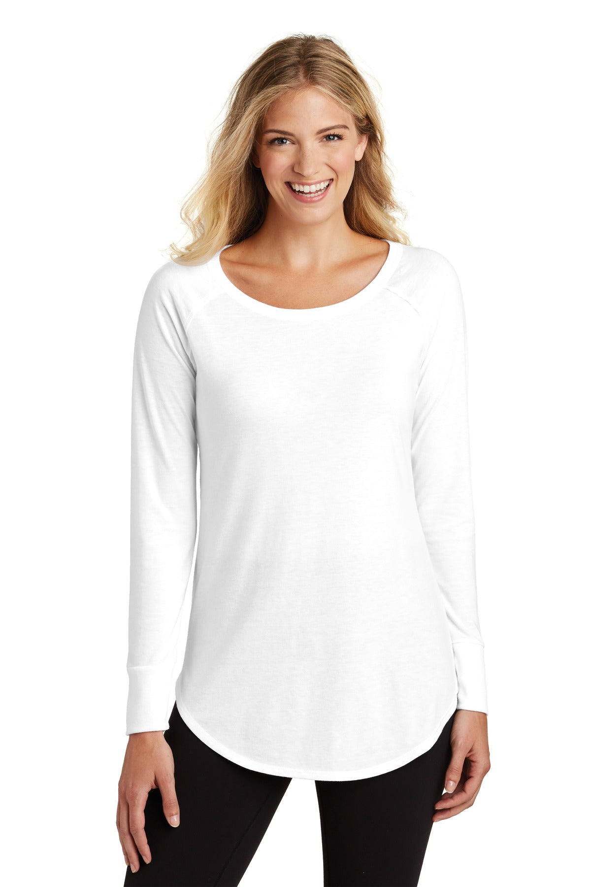Long sleeve tunic version of our lightweight and soft crew.  - White
