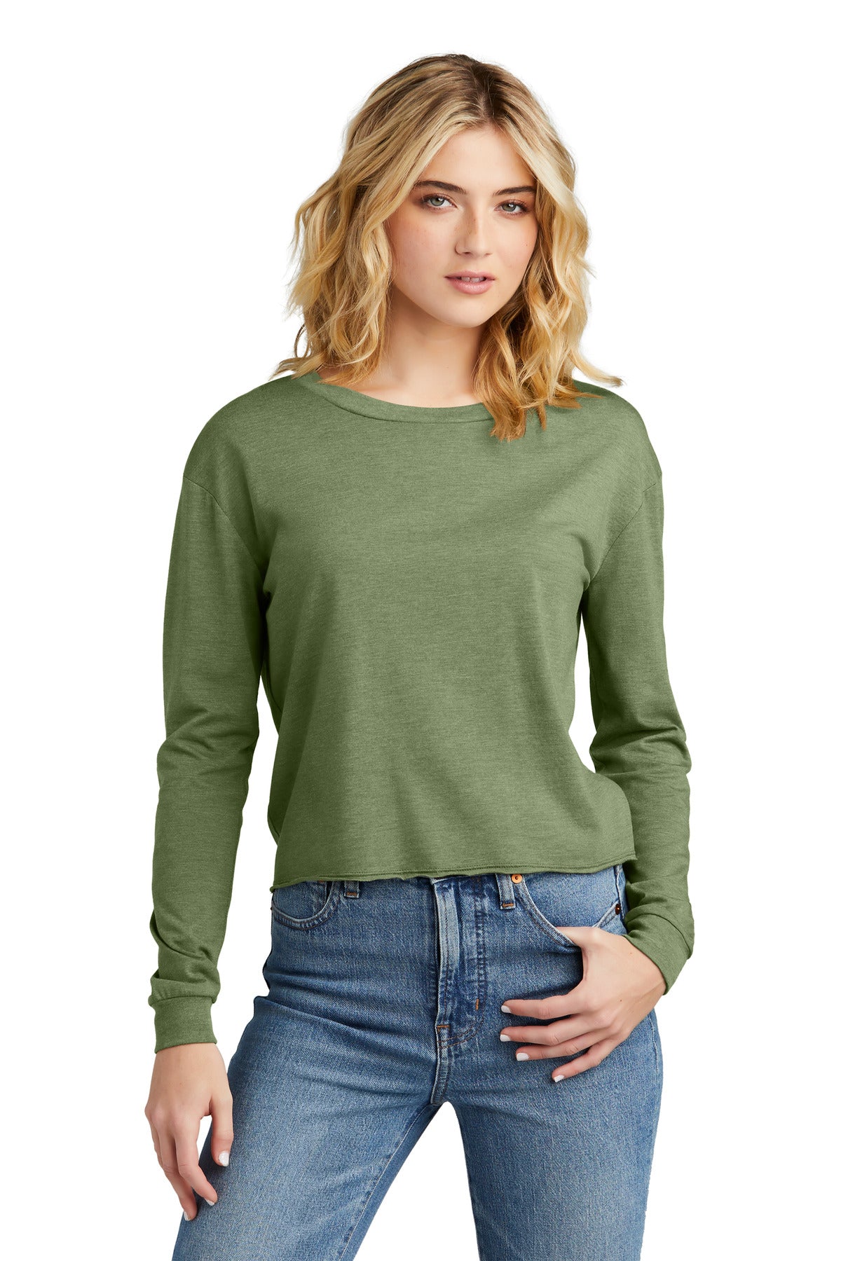 The perfect tee crafted from three yarns with a modest crop  - Military Green Frost