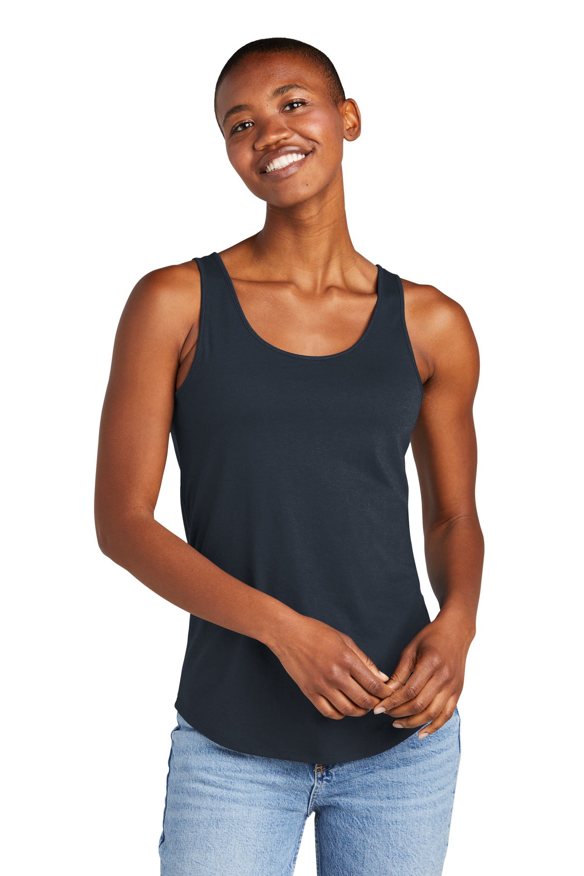 This perfect tank is crafted from three yarns for carefree s - New Navy