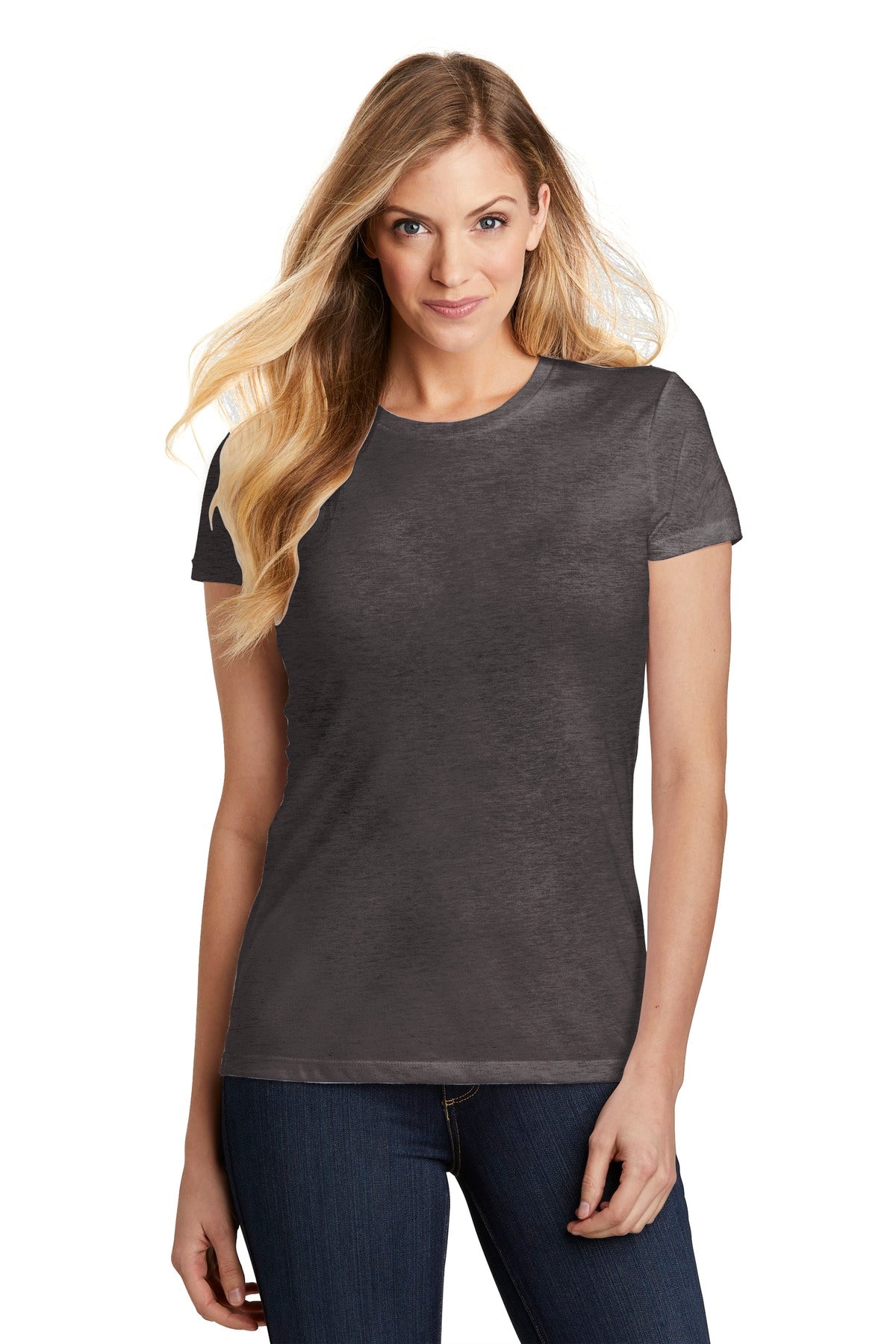 This perfect triblend tee fits closer to the body for a form - Heathered Charcoal