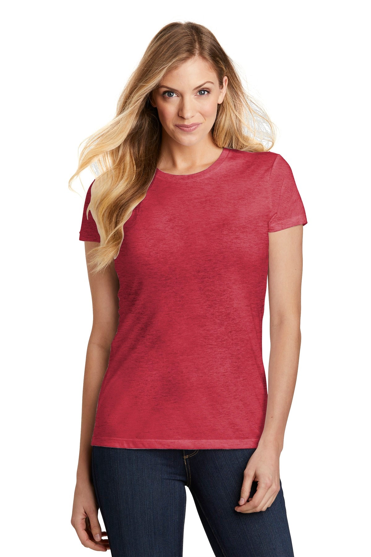 This perfect triblend tee fits closer to the body for a form - Red Frost
