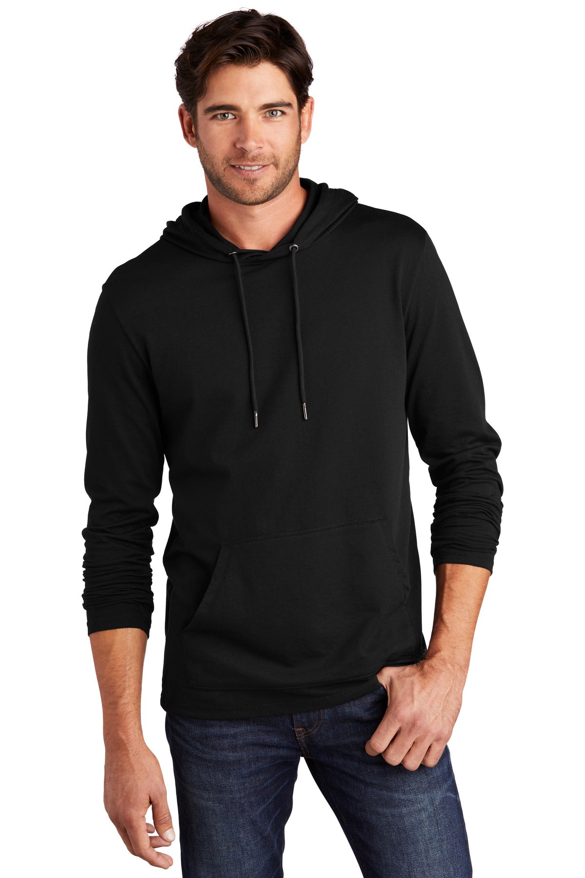 A laid-back vibe captured in a soft hoodie.4.5-ounce 70/30 c - Black