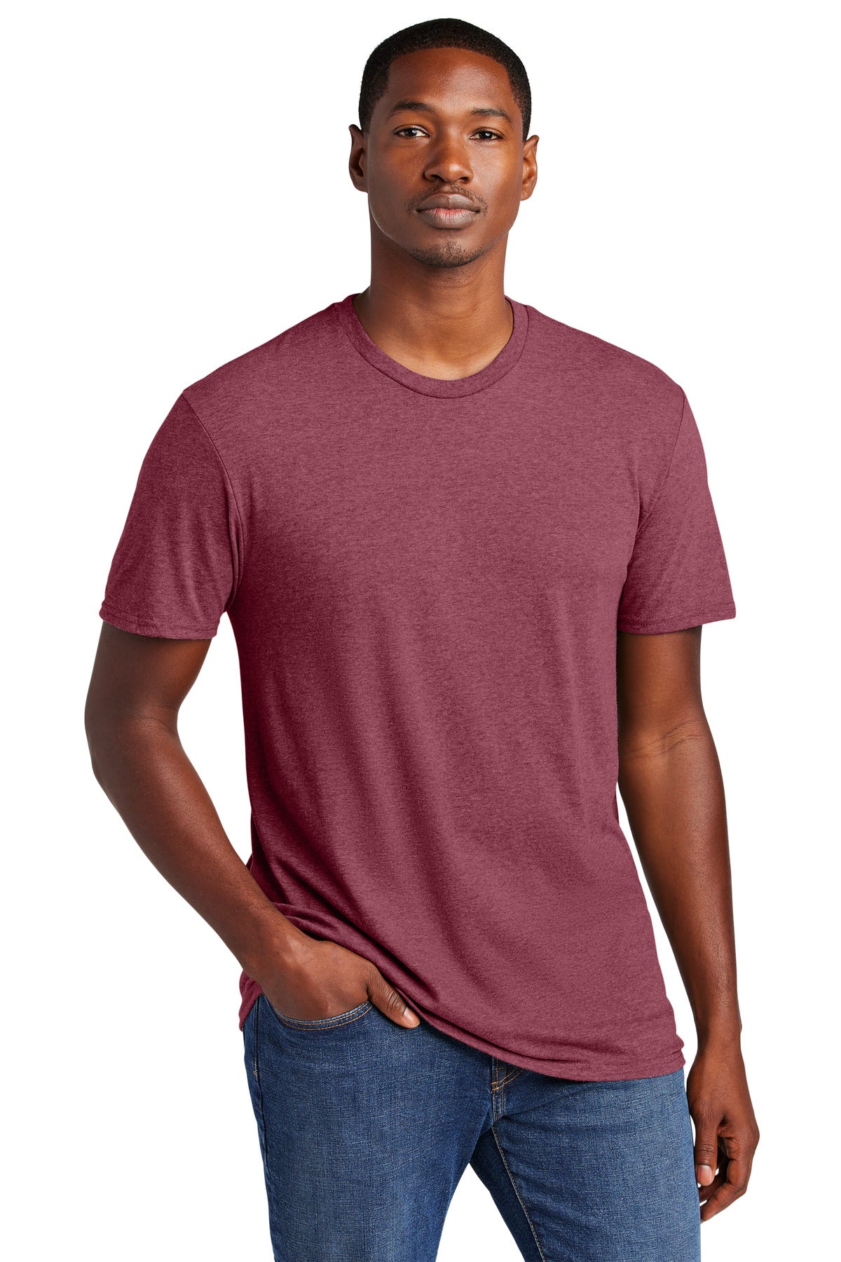 Crafted from ring spun cotton for ultimate comfort.4.3-ounce - Heathered Cardinal