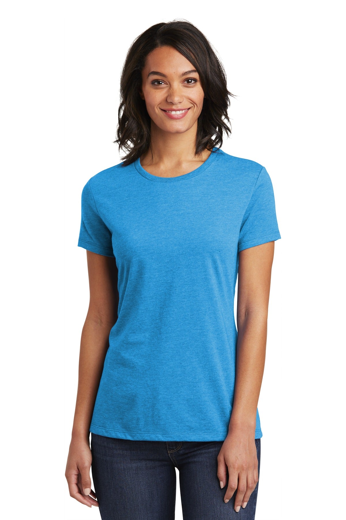 It's important to feel comfortable and this soft tee deliver - Heathered Bright Turquoise