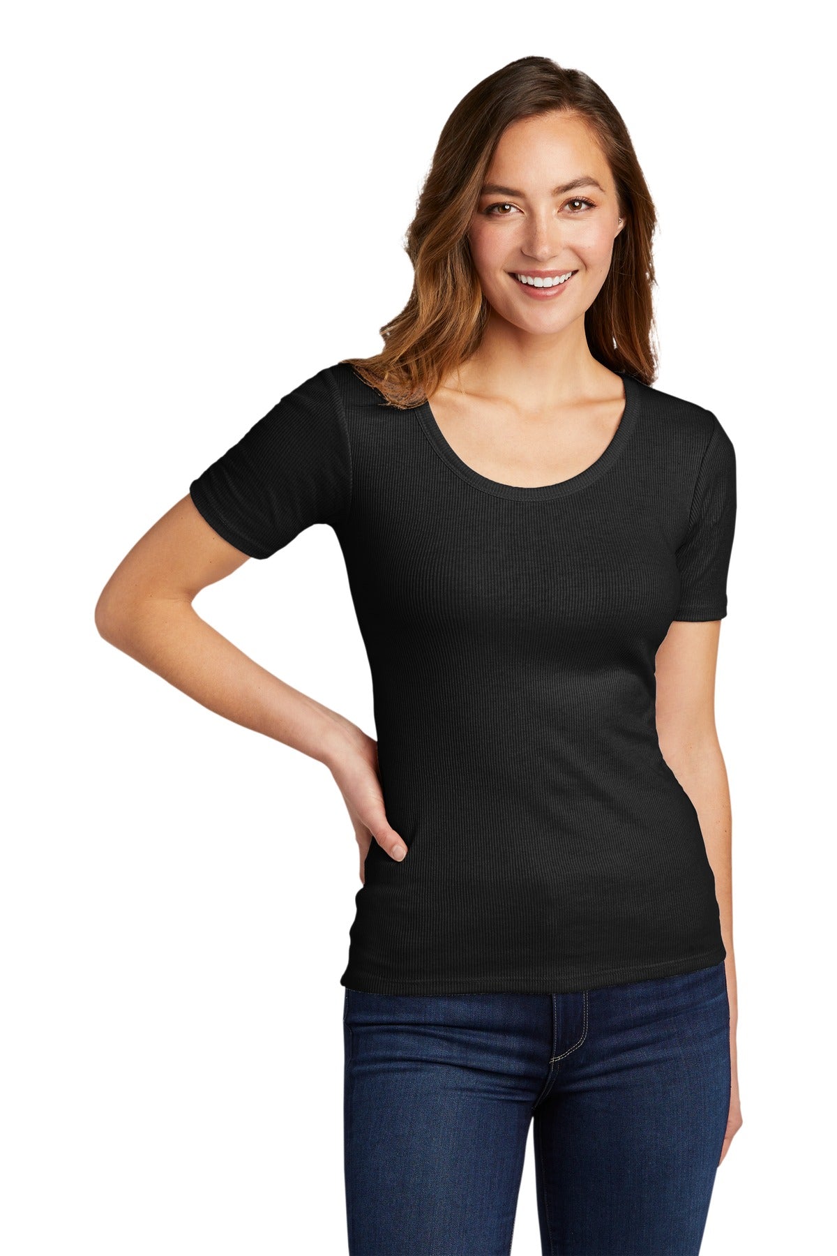 Versatile in the most important ways this rib tee can stand  - Black