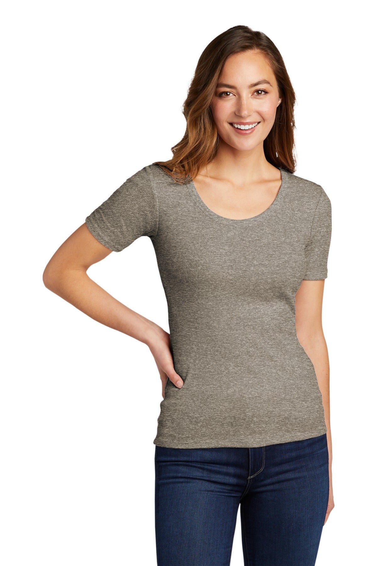 Versatile in the most important ways this rib tee can stand  - Grey Frost