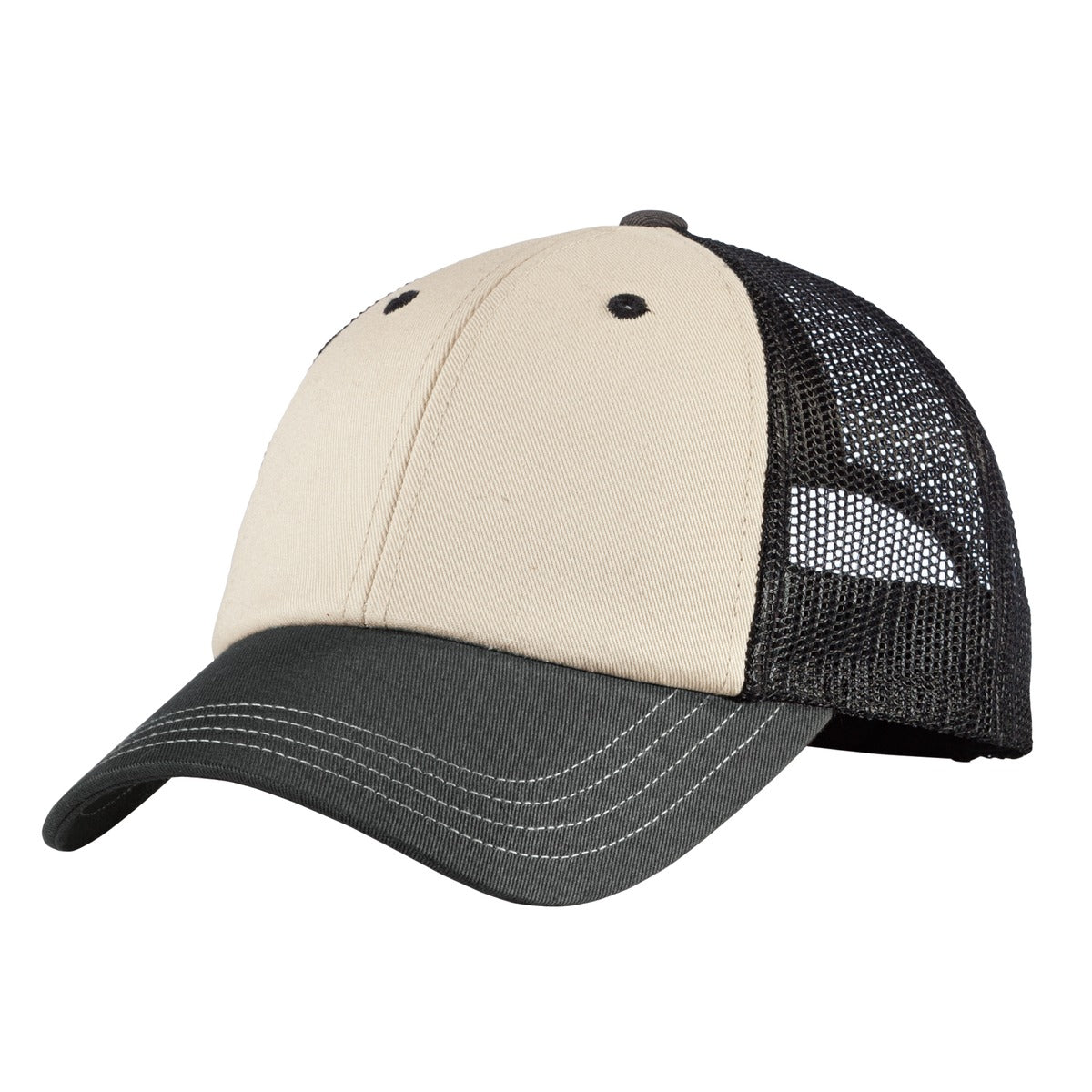 100% cotton twill with 100% polyester mesh StructuredMid profile7- position adjustable snap 