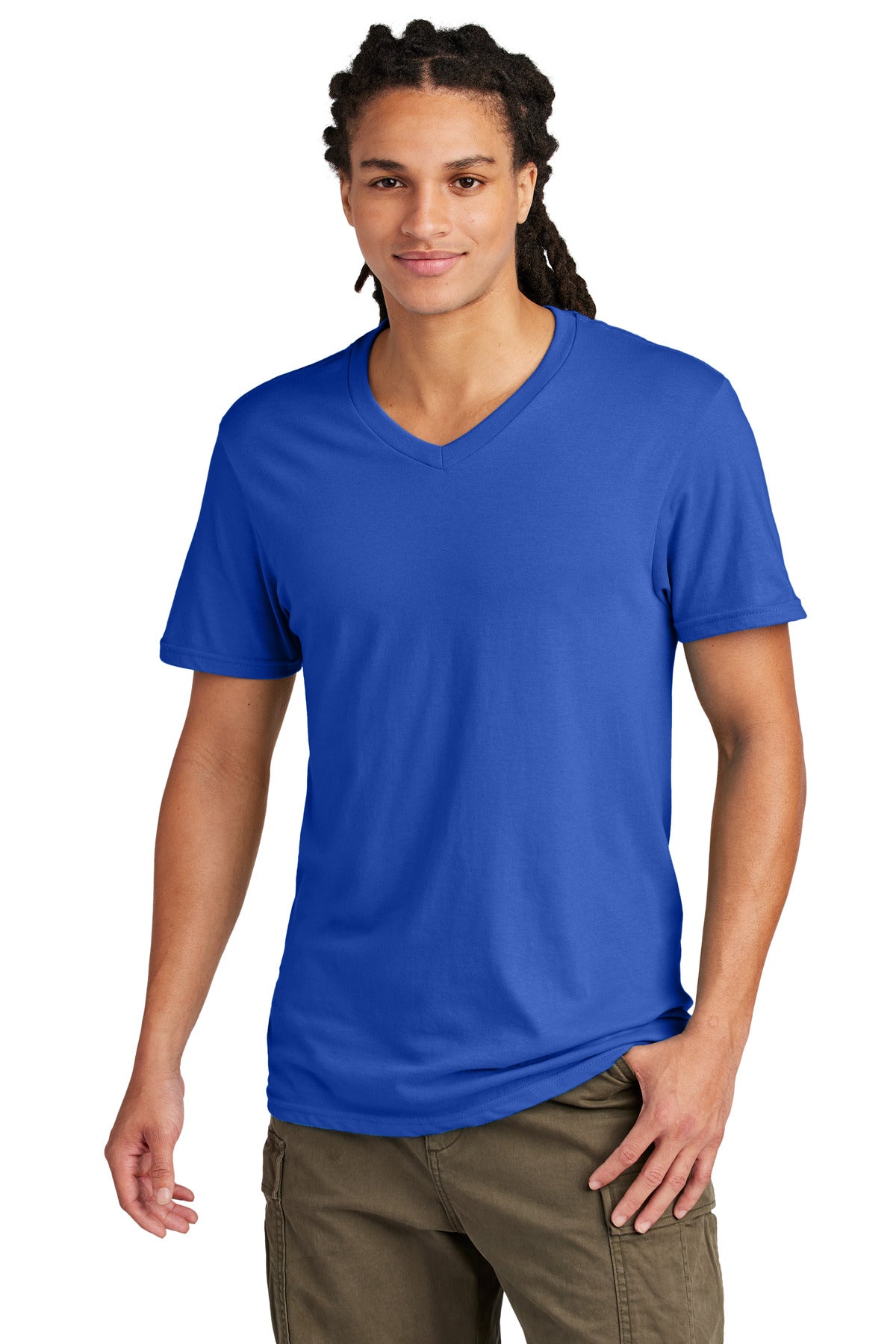 This v-neck delivers important style. 4.3-ounce 100% combed  - Deep Royal