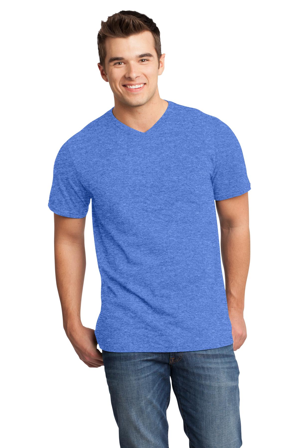 This v-neck delivers important style. 4.3-ounce 100% combed  - Heathered Royal