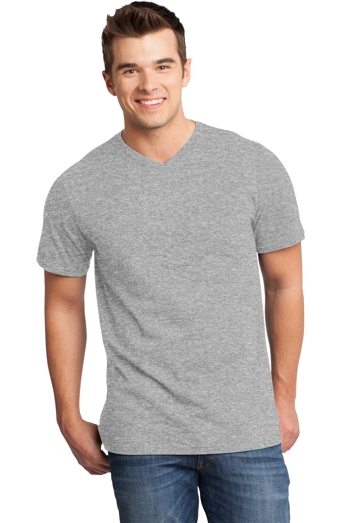 This v-neck delivers important style. 4.3-ounce 100% combed  - Light Heather Grey