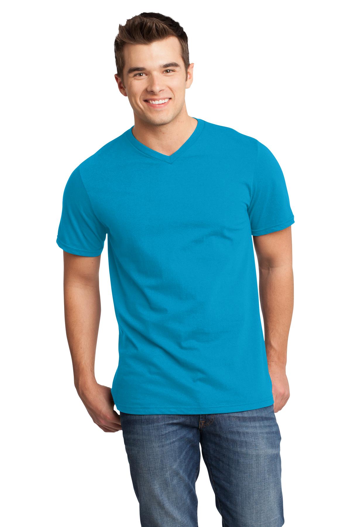 This v-neck delivers important style. 4.3-ounce 100% combed  - Light Turquoise