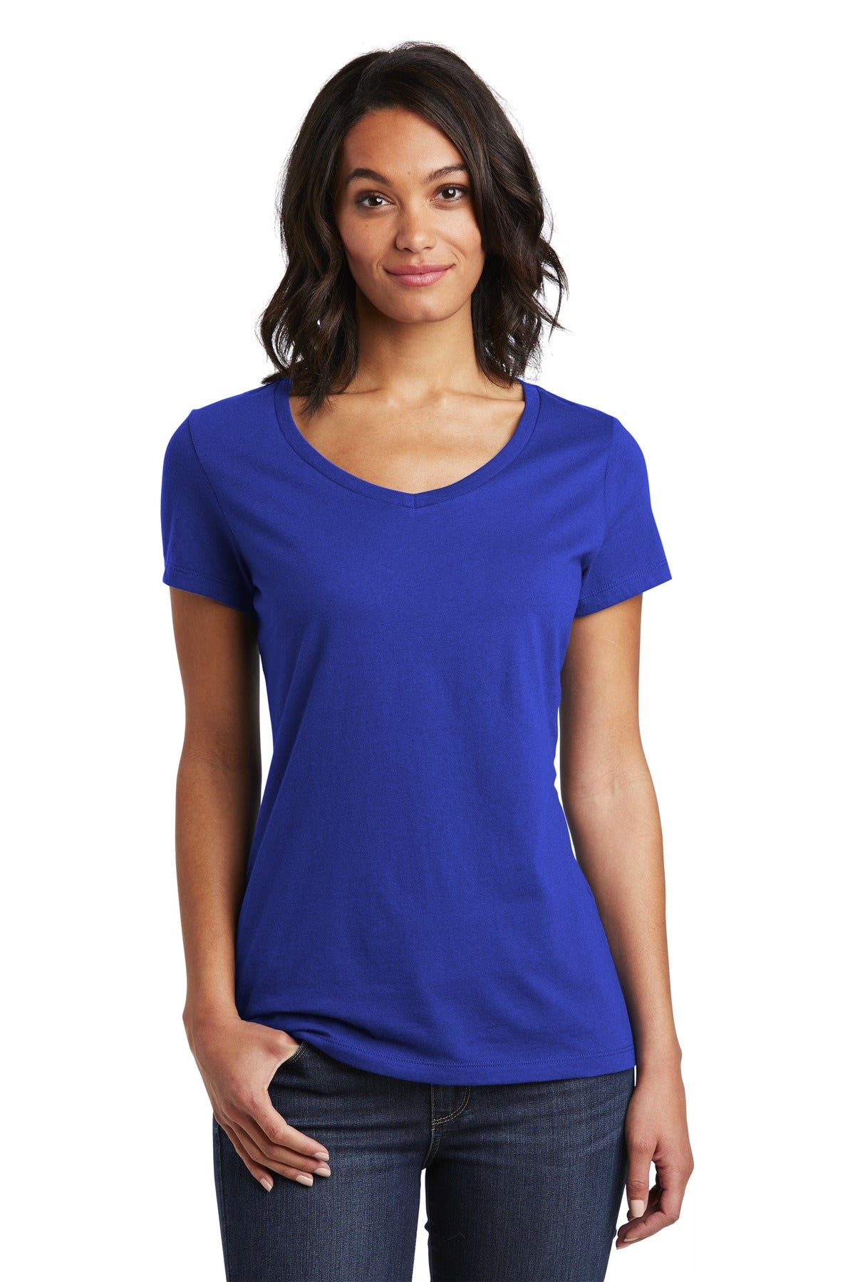 This v-neck delivers important style. 4.3-ounce 100% combed  - Deep Royal