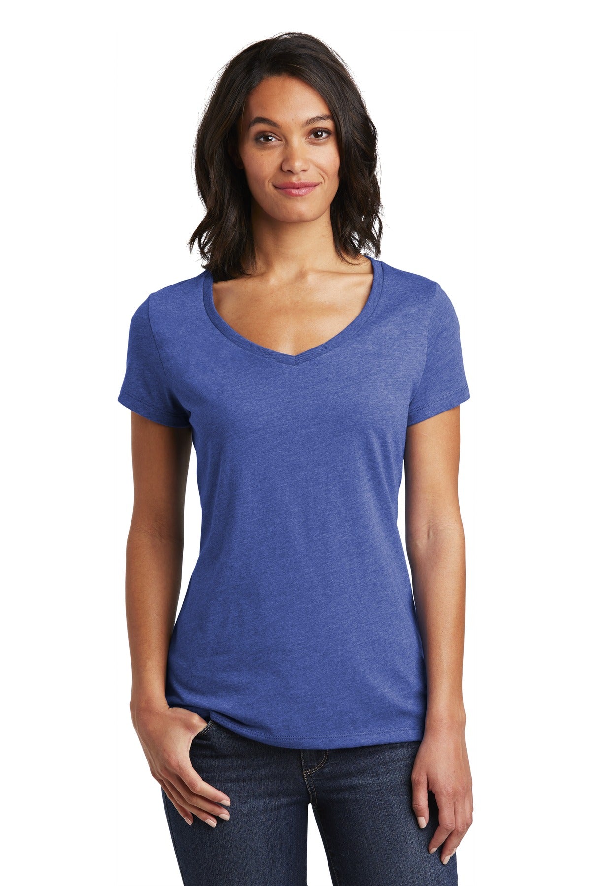 This v-neck delivers important style. 4.3-ounce 100% combed  - Royal Frost