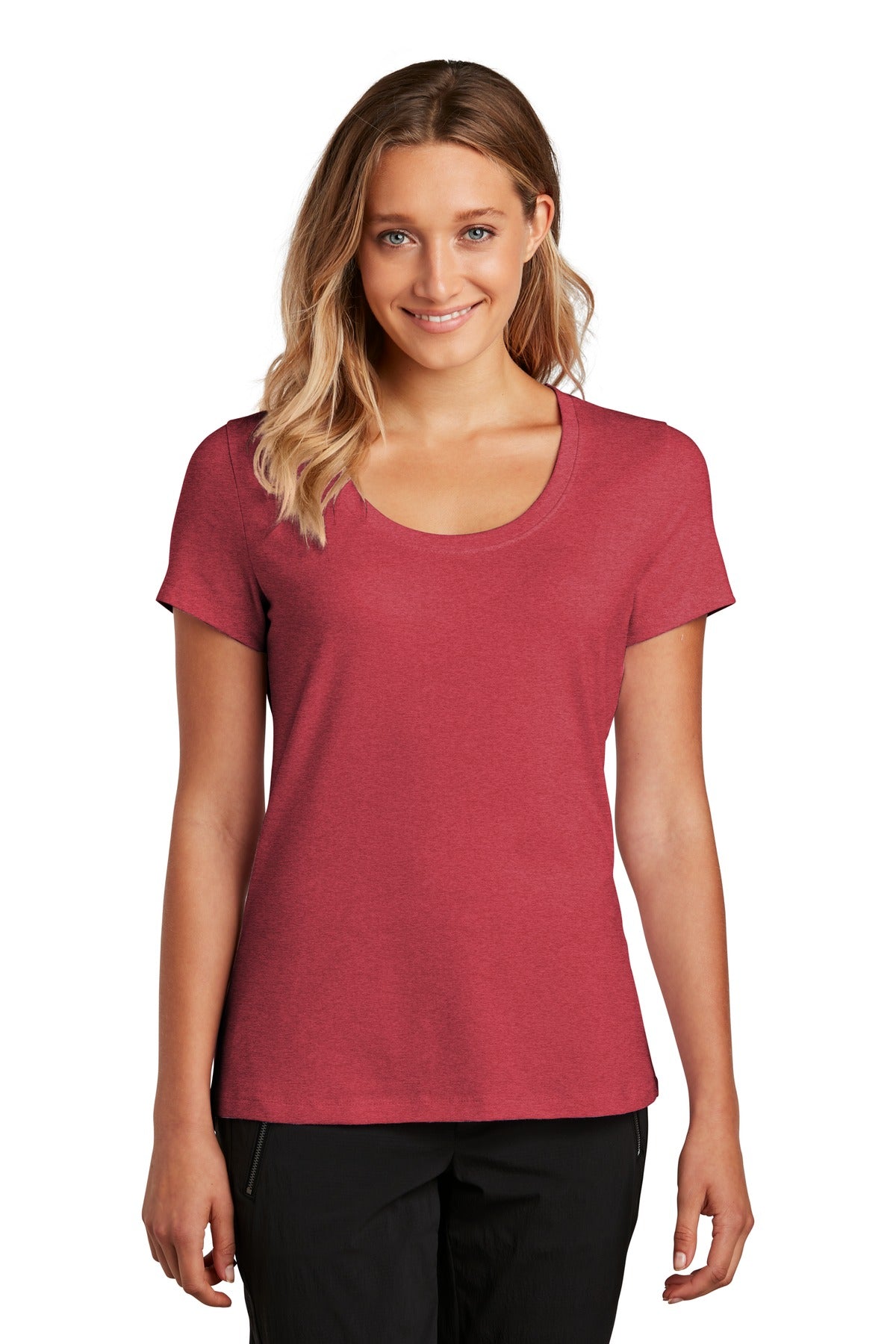 A hint of stretch. All-day comfort. 4.3-ounce 57/38/5 combed - Heathered Red