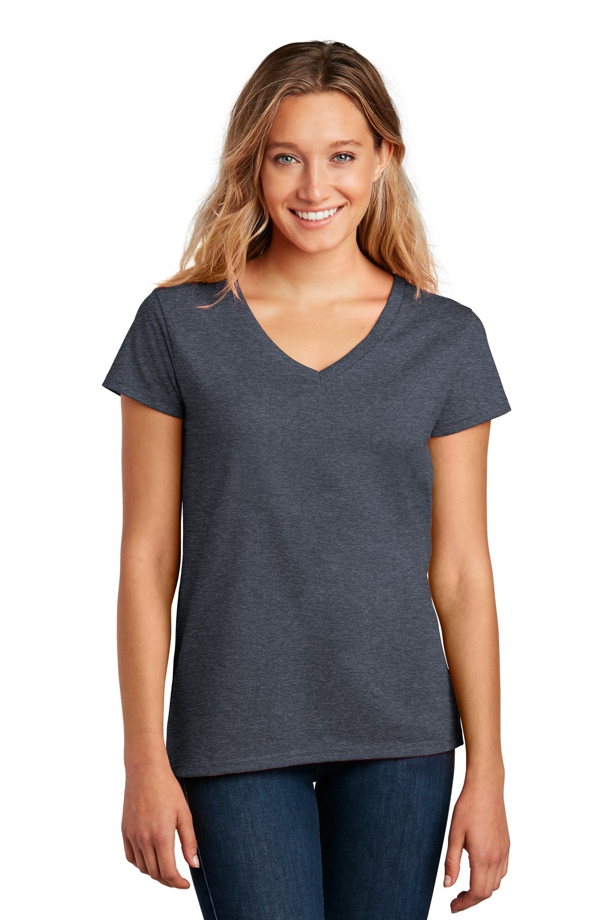 The affordable Re-Tee is 100% recycled fabric and never re-d - Heathered Navy