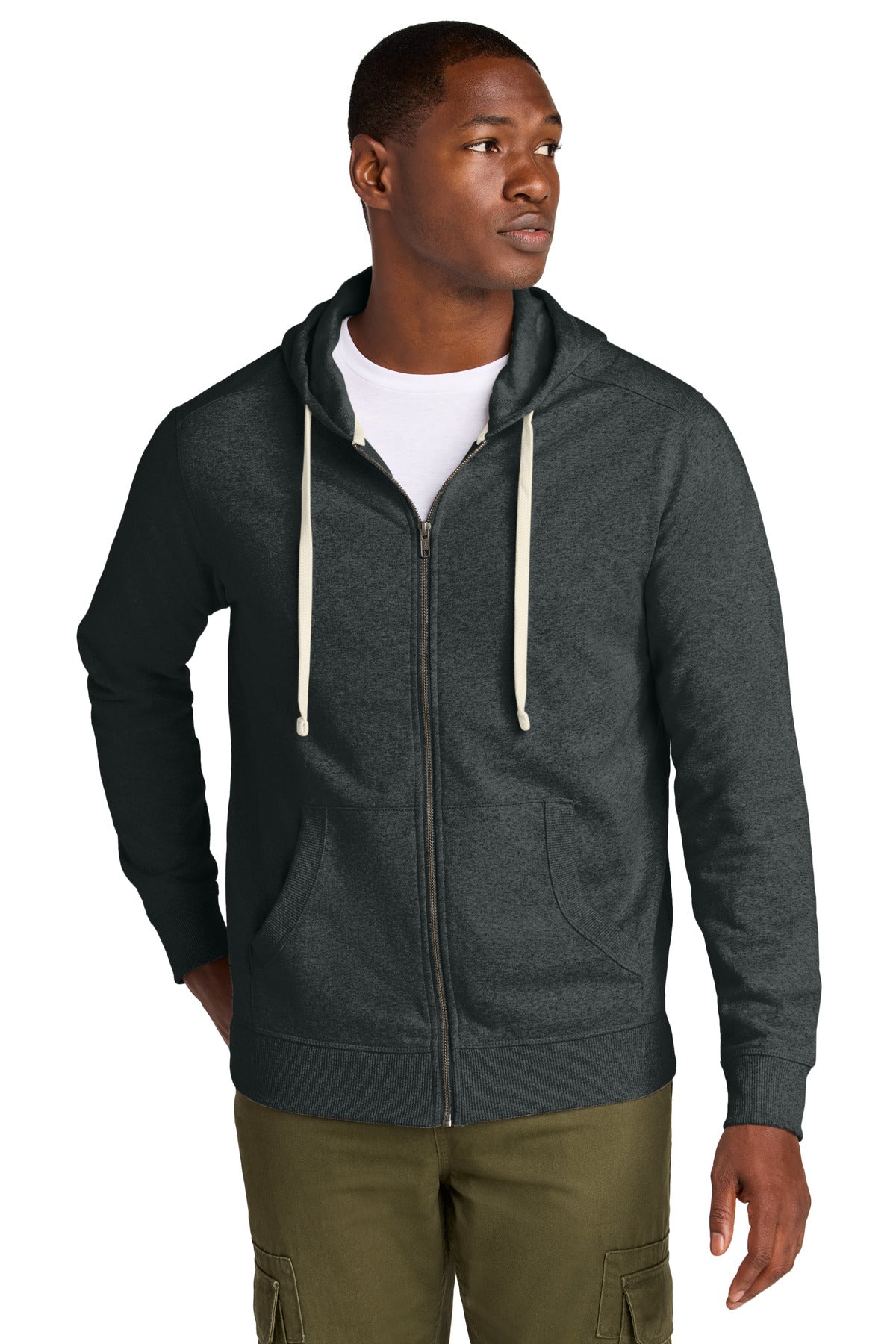 Our most sustainable fleece yet. District Re-Fleece breathes - Charcoal Heather