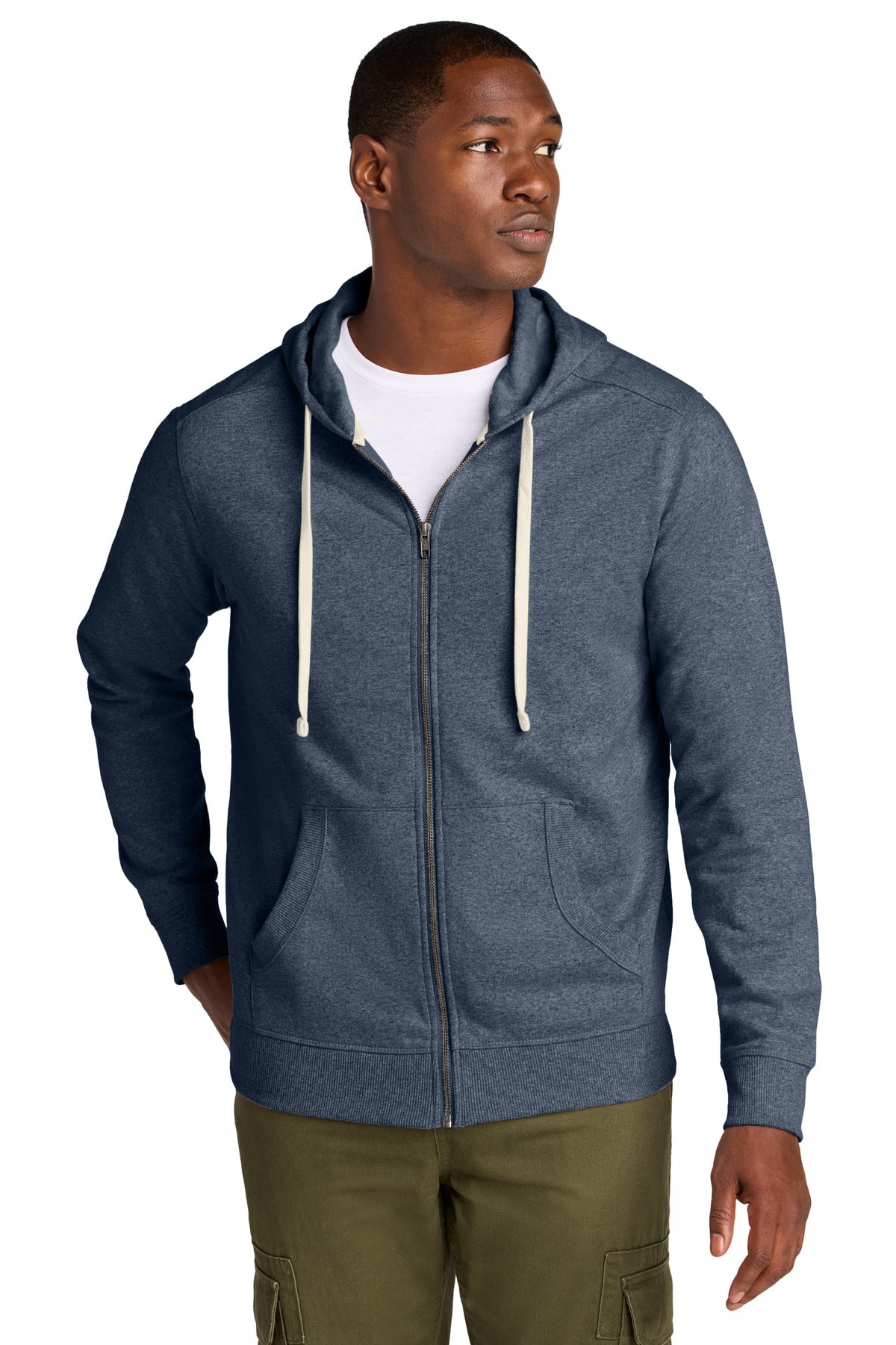 Our most sustainable fleece yet. District Re-Fleece breathes - Heathered Navy