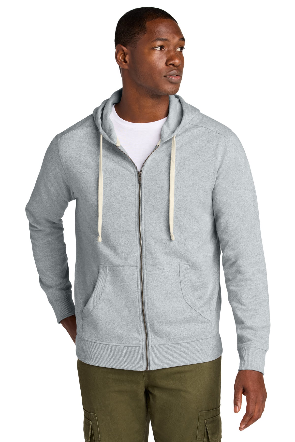 Our most sustainable fleece yet. District Re-Fleece breathes - Light Heather Grey