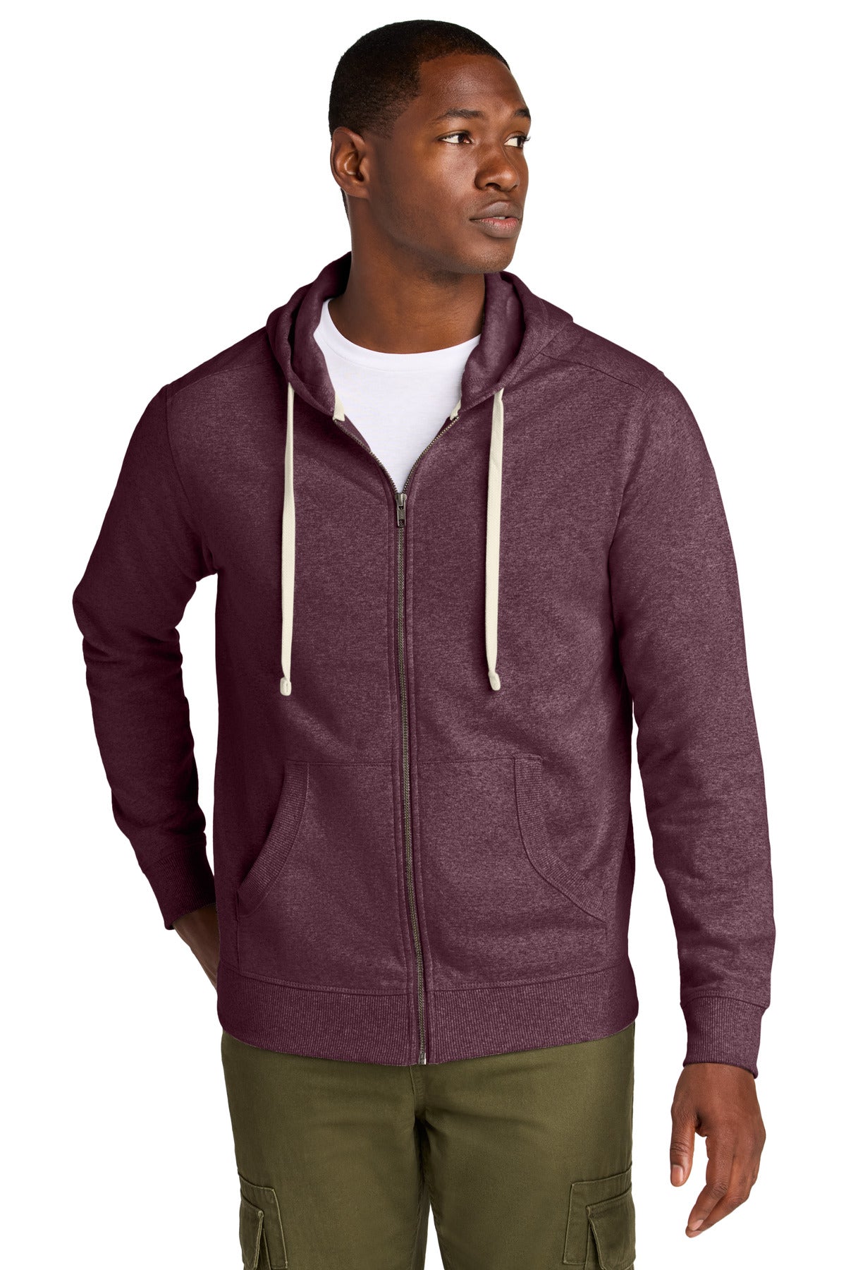 Our most sustainable fleece yet. District Re-Fleece breathes - Maroon Heather