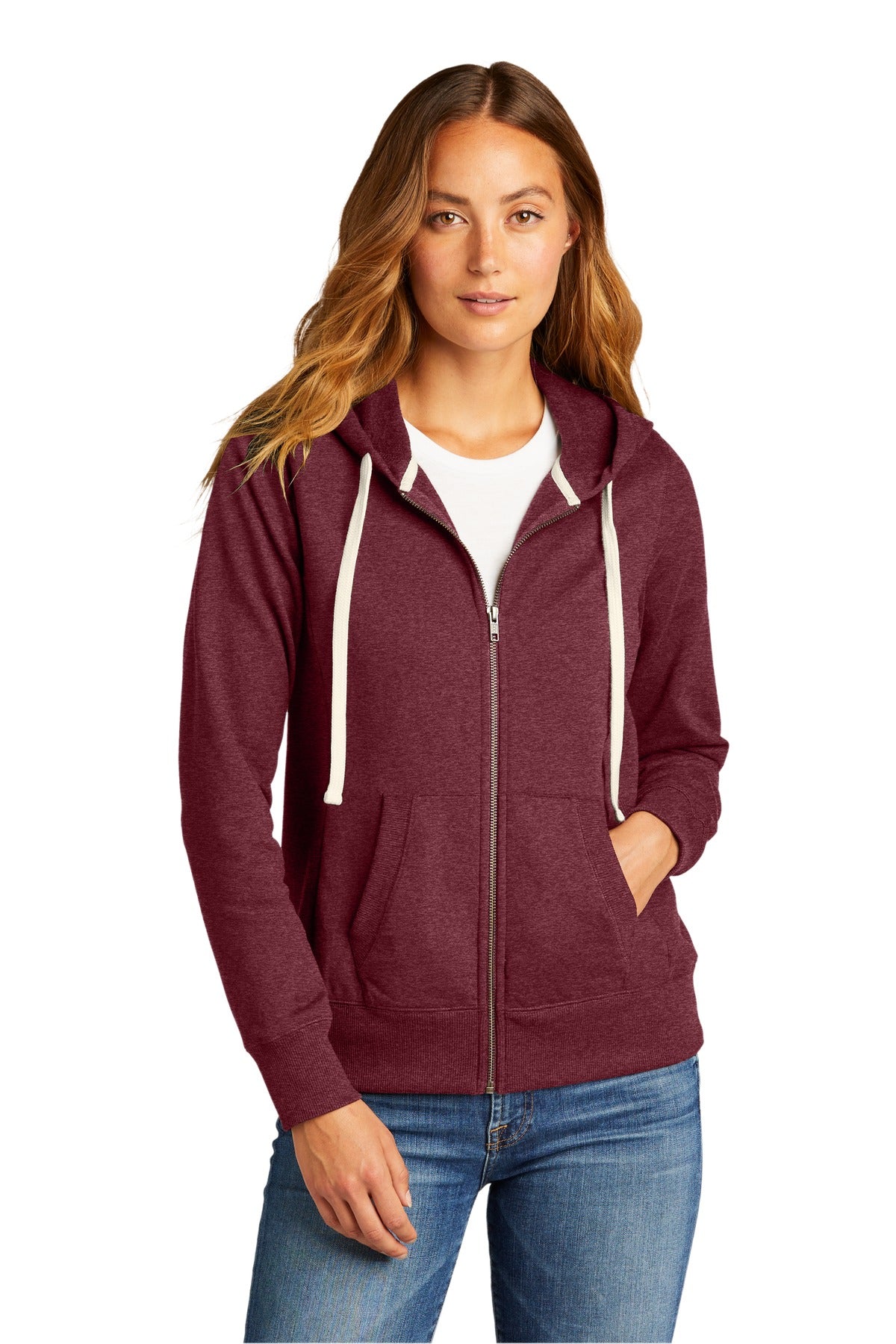 Our most sustainable fleece yet. District Re-Fleece breathes - Maroon Heather