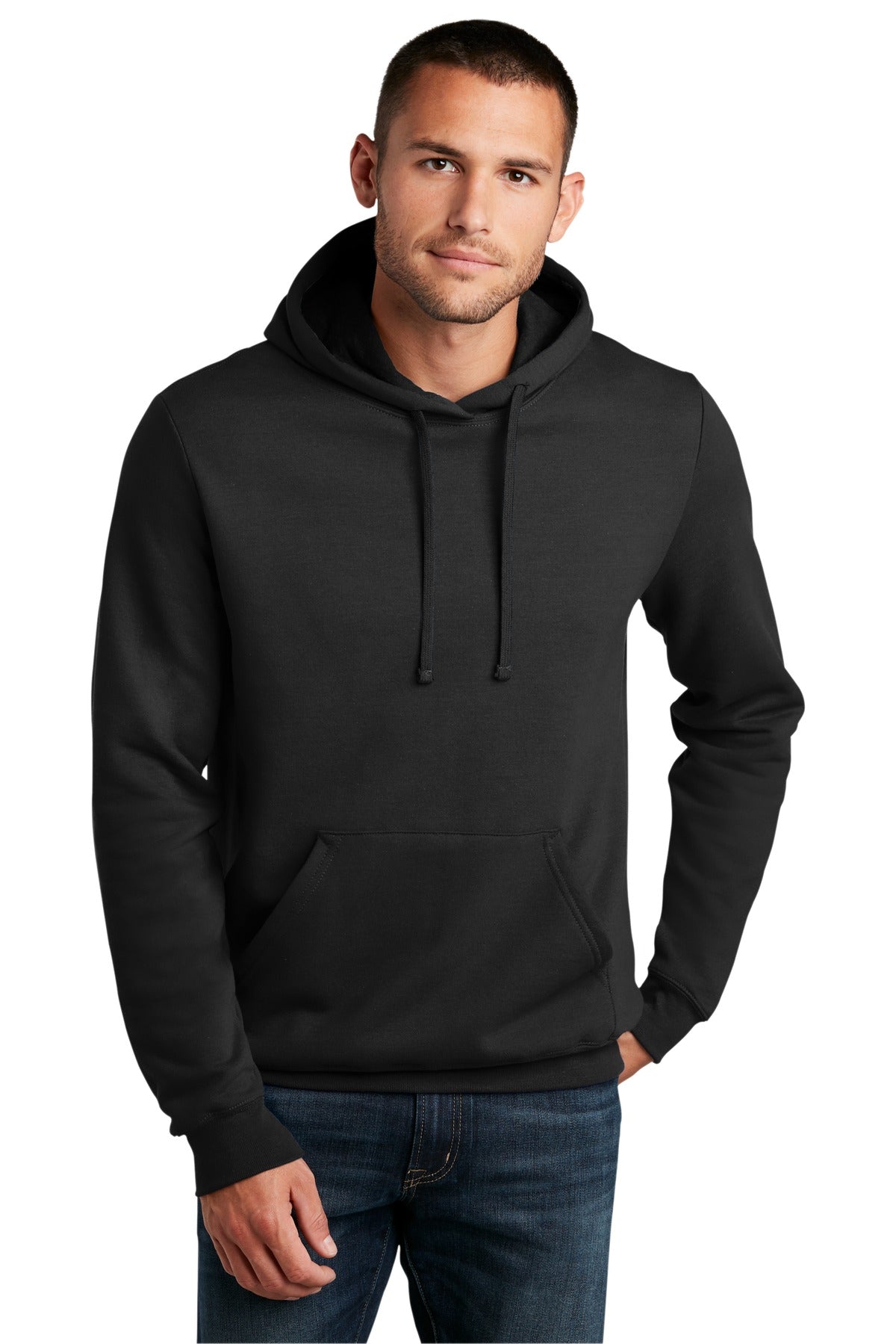 Your style will rock in this warm hoodie.7.8-ounce 50/50 cot - Black