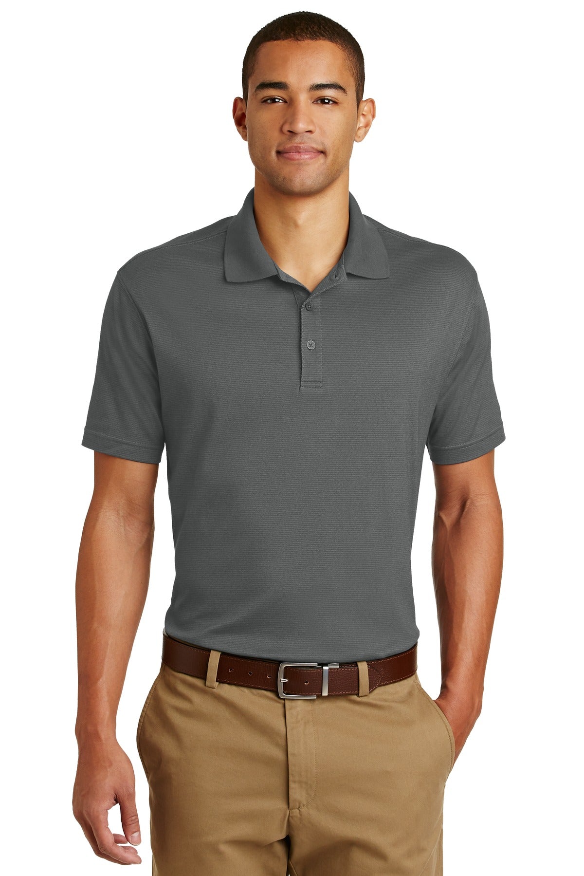 Not your run-of-the-mill polo. This cotton-rich high-perform - Grey Steel