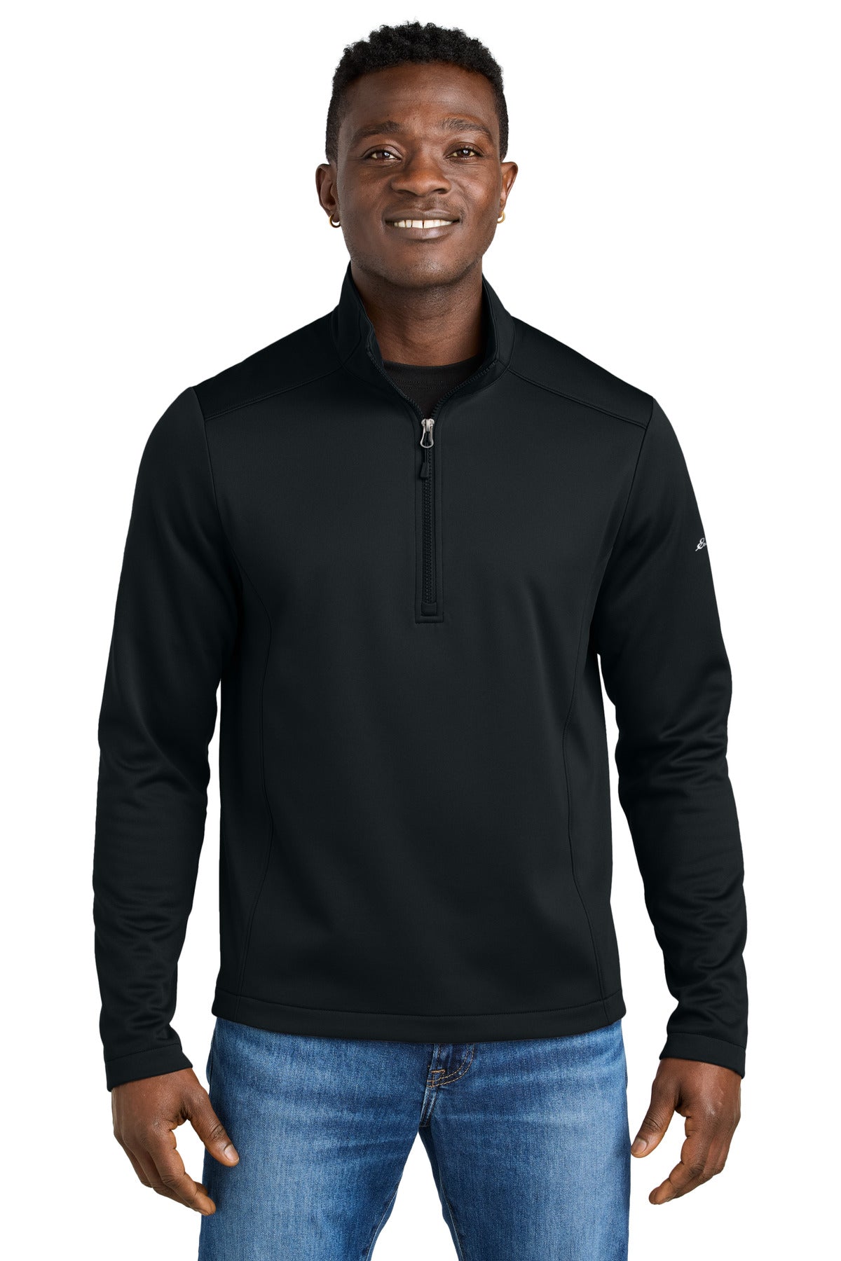 Built for versatility this smooth-faced brushed-back fleece  - Black