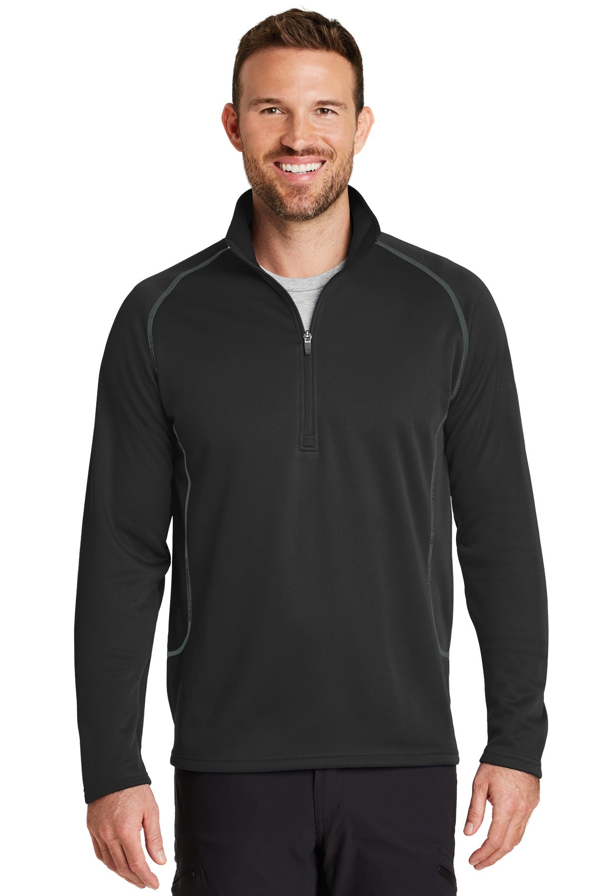 Built for versatility this smooth-faced brushed back fleece  - Black