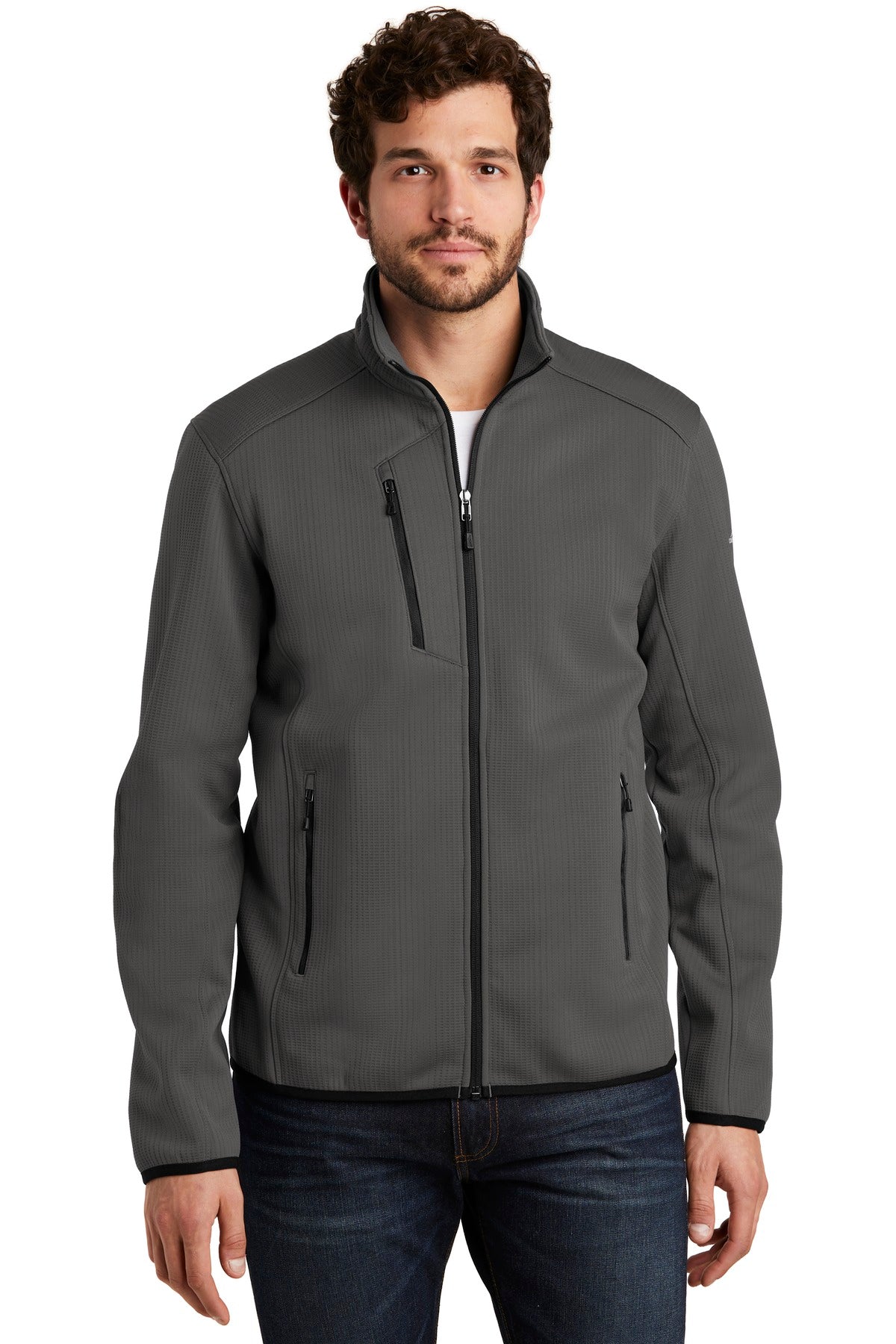 Combining textured and smooth-faced fleece for a dynamic loo - Grey Steel