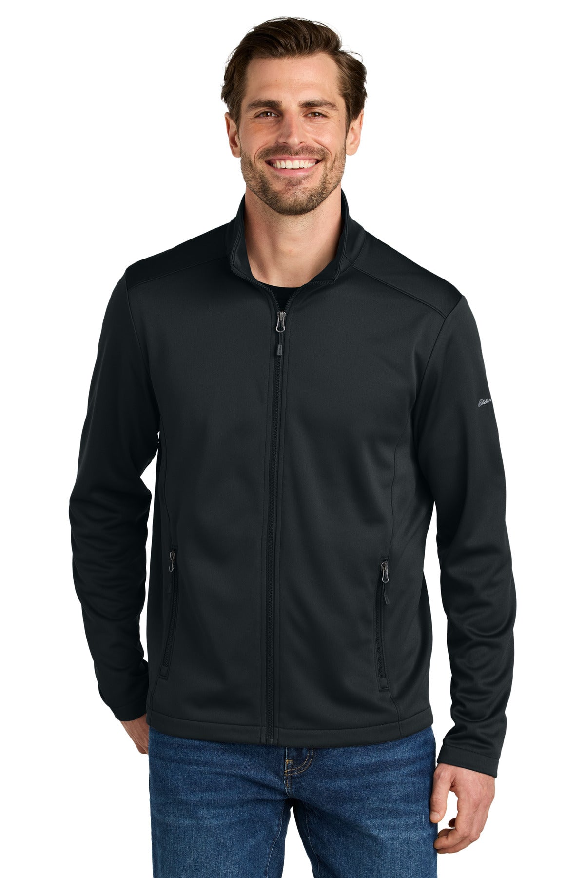 Built for versatility this smooth-faced brushed-back fleece  - Black
