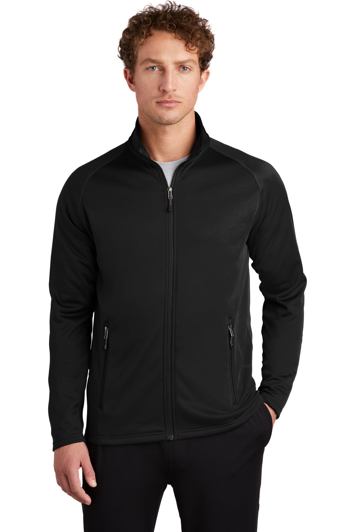 Built for versatility this smooth-faced brushed back fleece  - Black