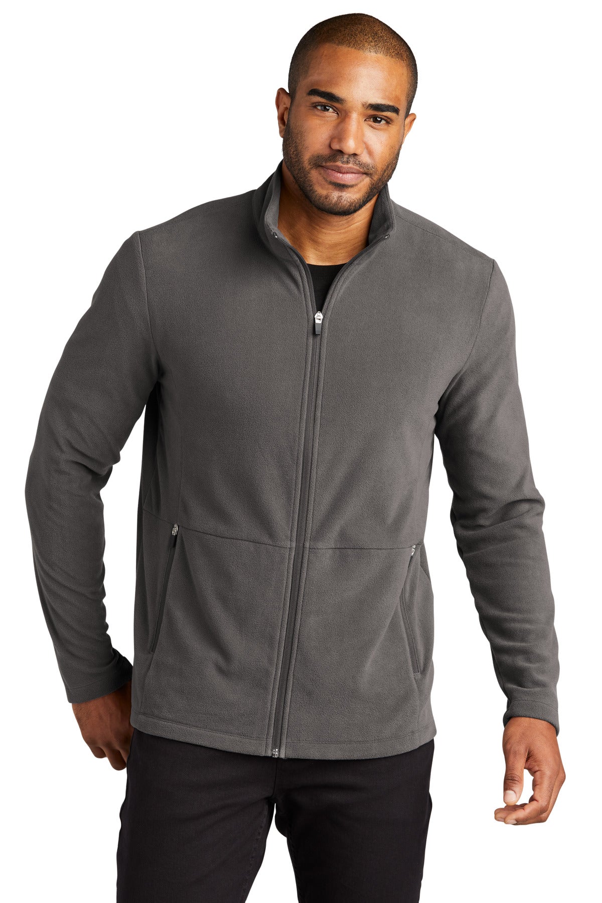 Soft lightweight and low-profile this anti-pill microfleece  - Pewter