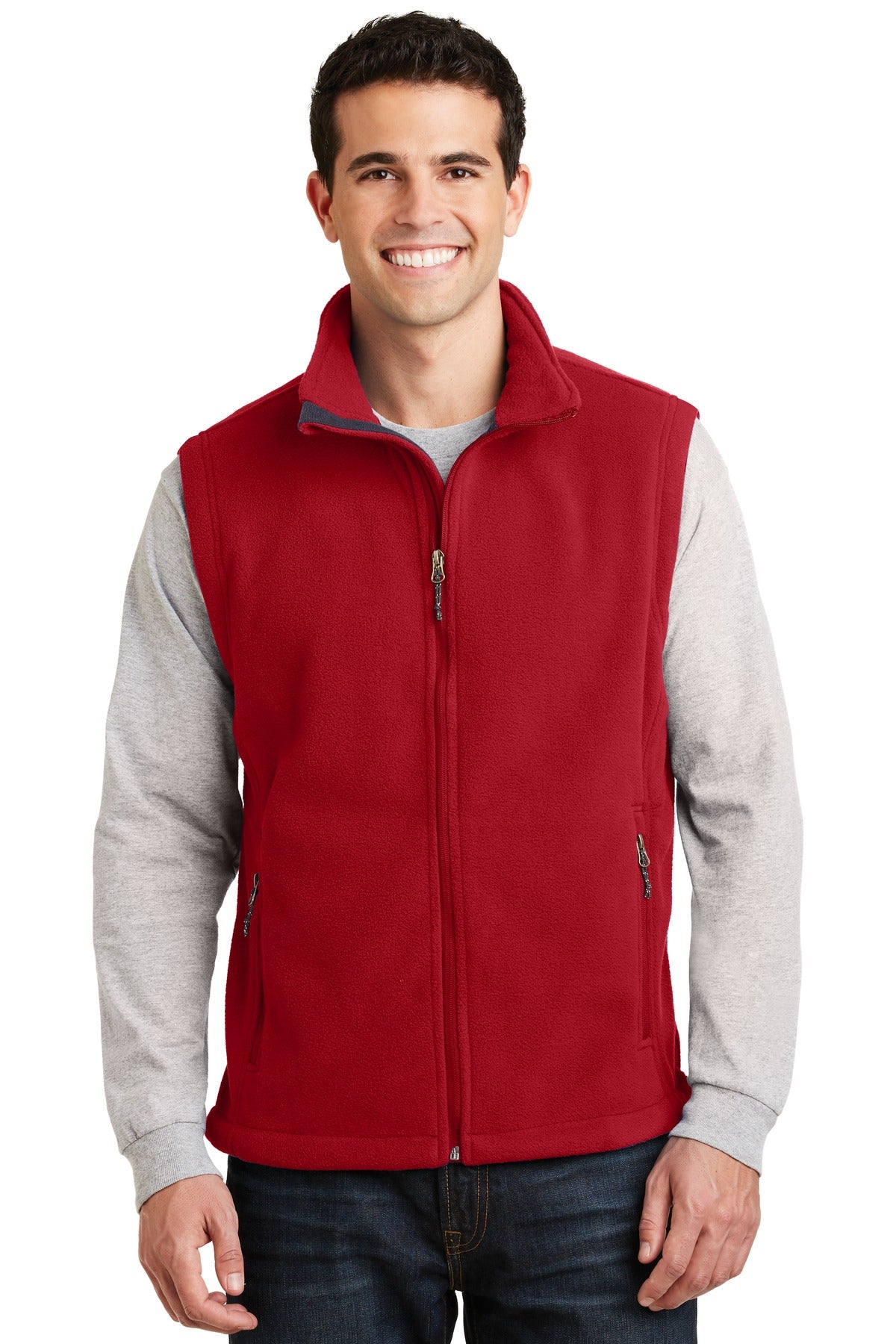 Ready for layering this super soft low-pill midweight fleece - True Red