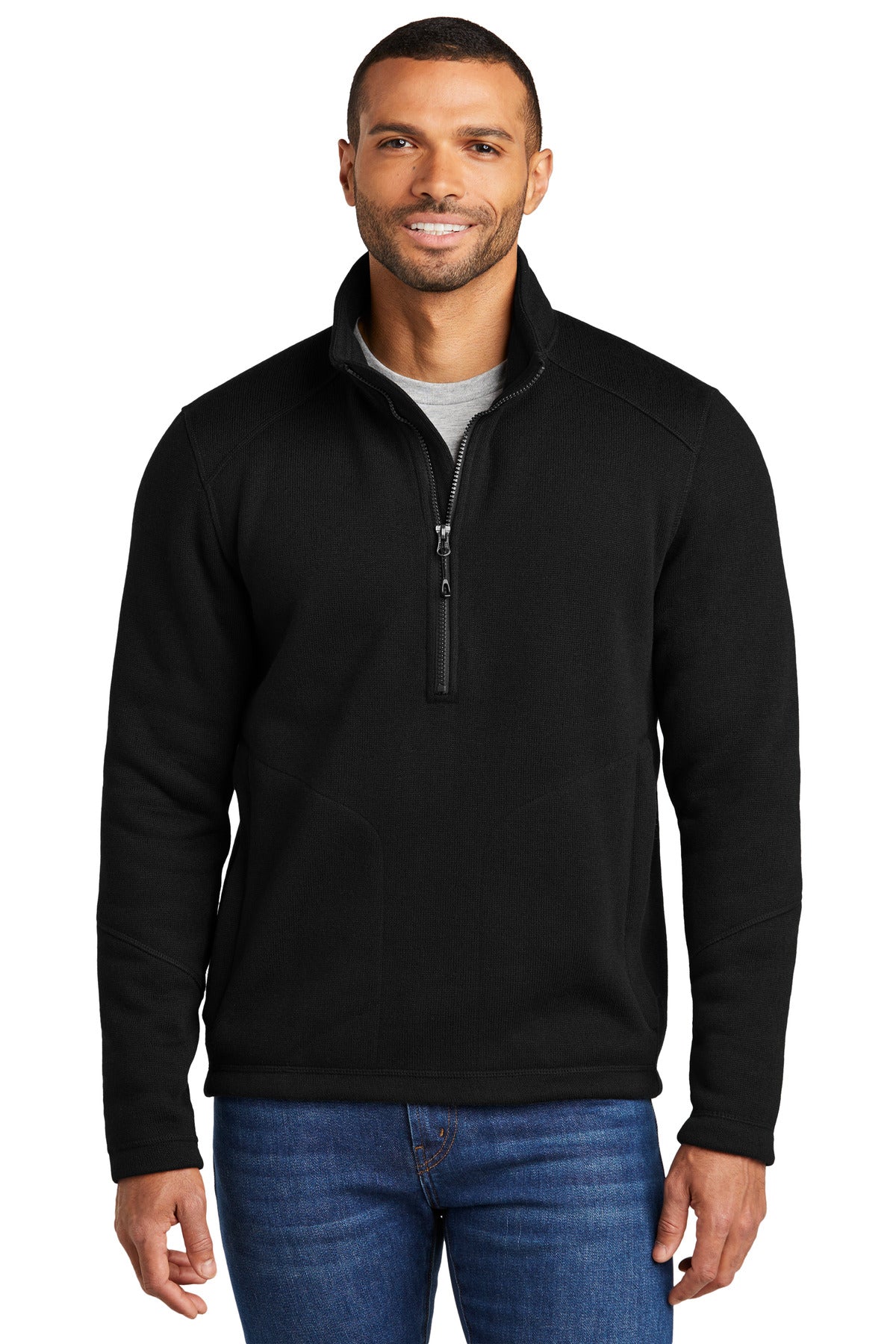 With a subtle heathered pattern our Arc Sweater Fleece combi - Deep Black