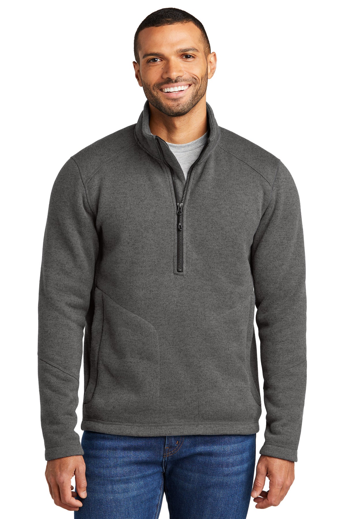 With a subtle heathered pattern our Arc Sweater Fleece combi - Grey Smoke Heather