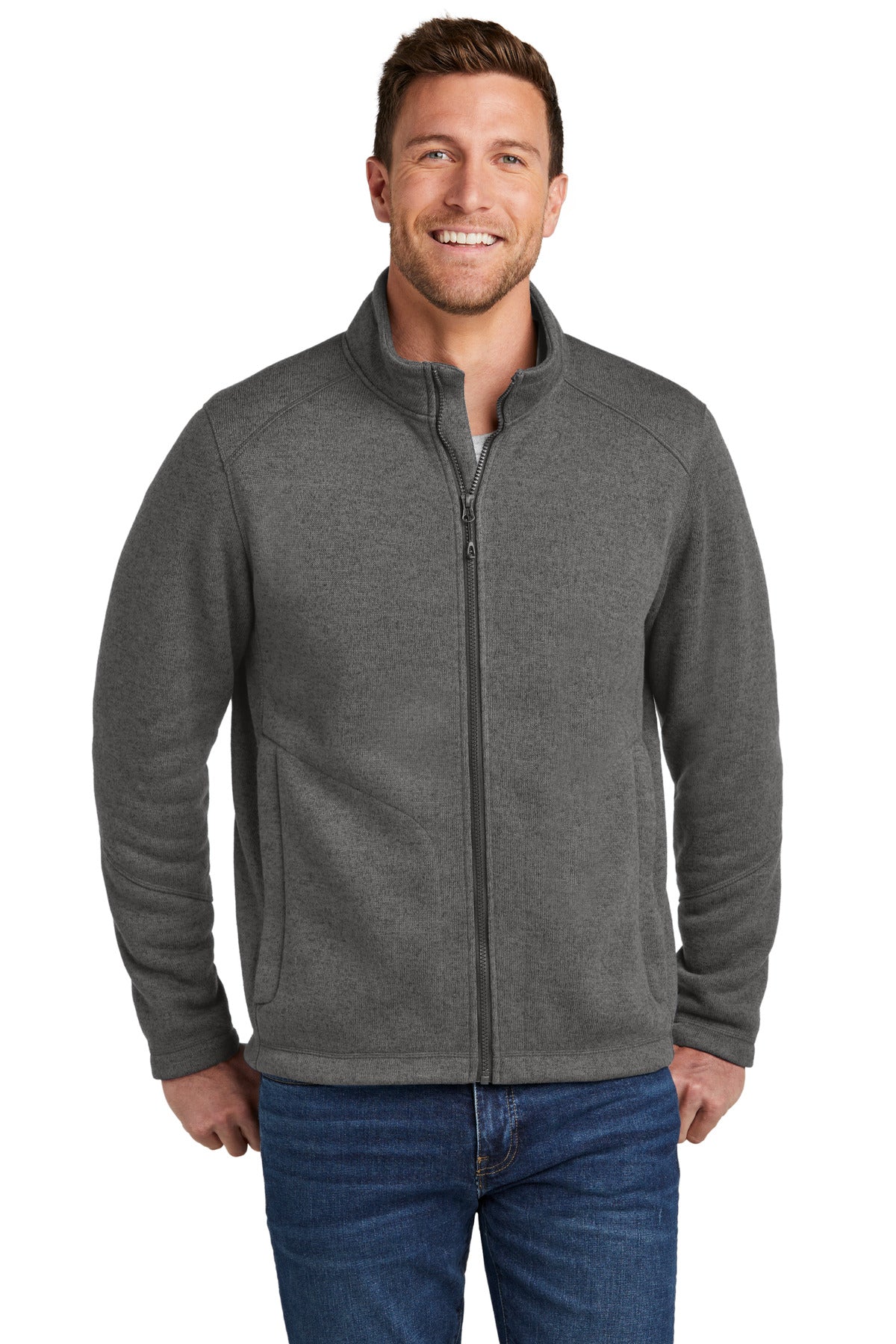 With a subtle heathered pattern our Arc Sweater Fleece combi - Grey Smoke Heather