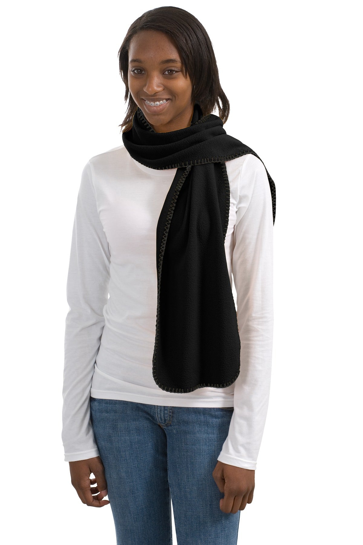 Our unique fleece offers lightweight warmth while black over - Black