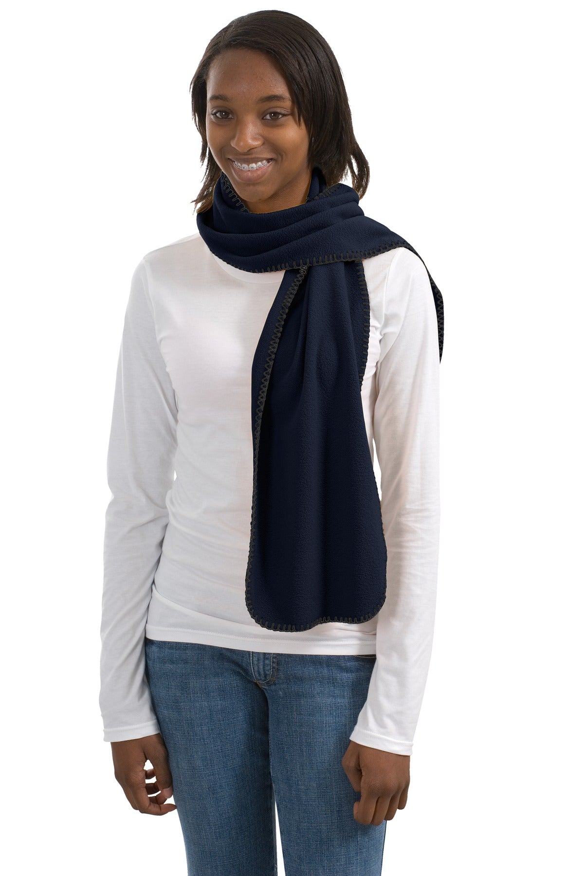 Our unique fleece offers lightweight warmth while black over - Navy