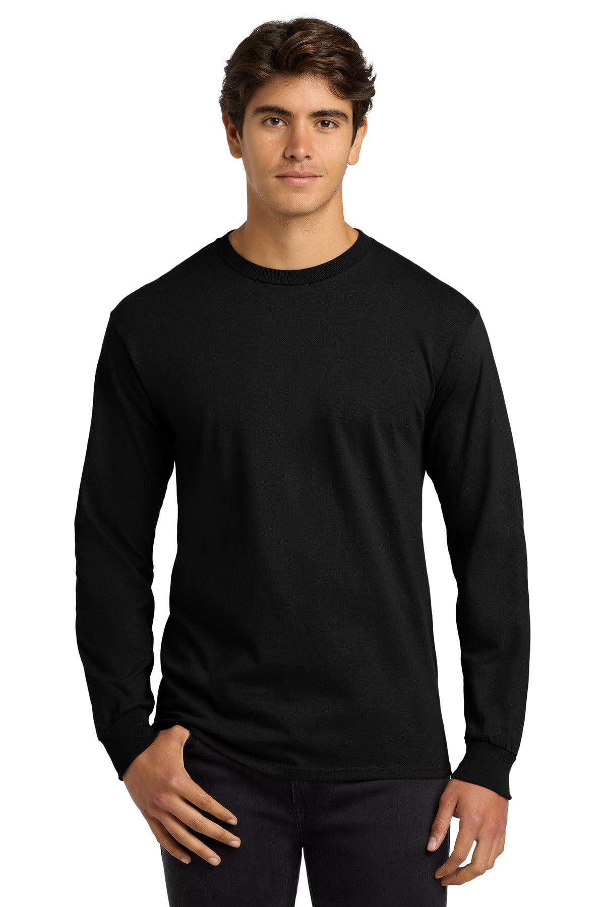 6-ounce 100% US cotton50/50 cotton/poly (Dark heather Safety - Black