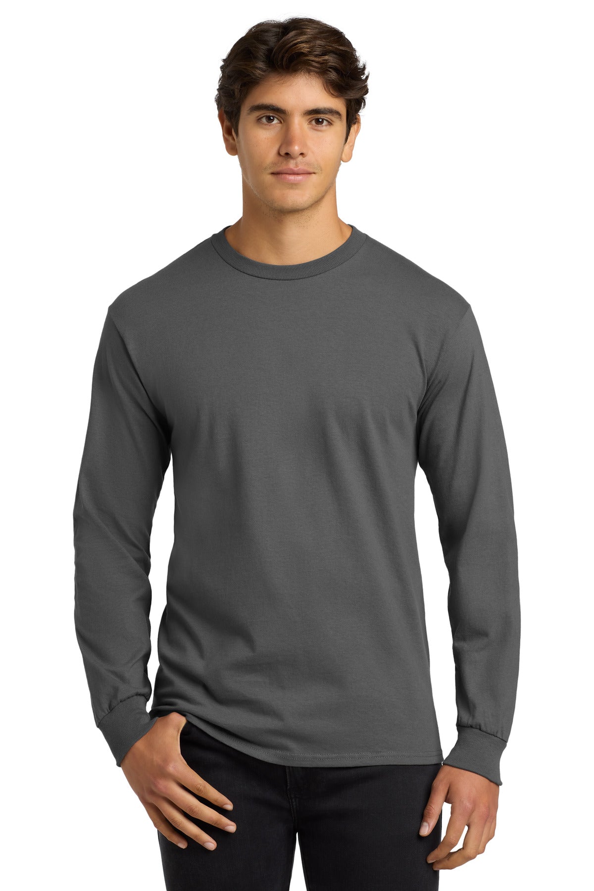 6-ounce 100% US cotton50/50 cotton/poly (Dark heather Safety - Charcoal