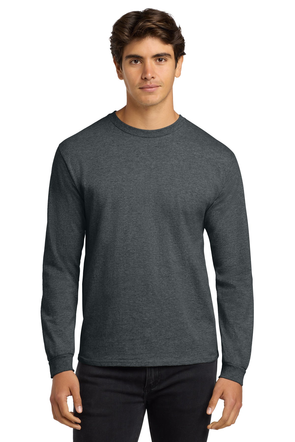 6-ounce 100% US cotton50/50 cotton/poly (Dark heather Safety - Dark Heather