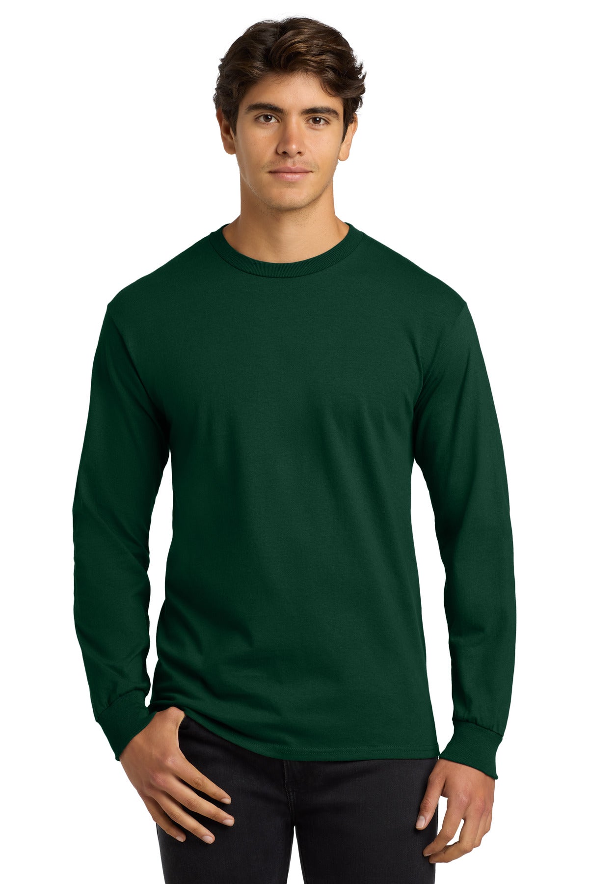6-ounce 100% US cotton50/50 cotton/poly (Dark heather Safety - Forest Green