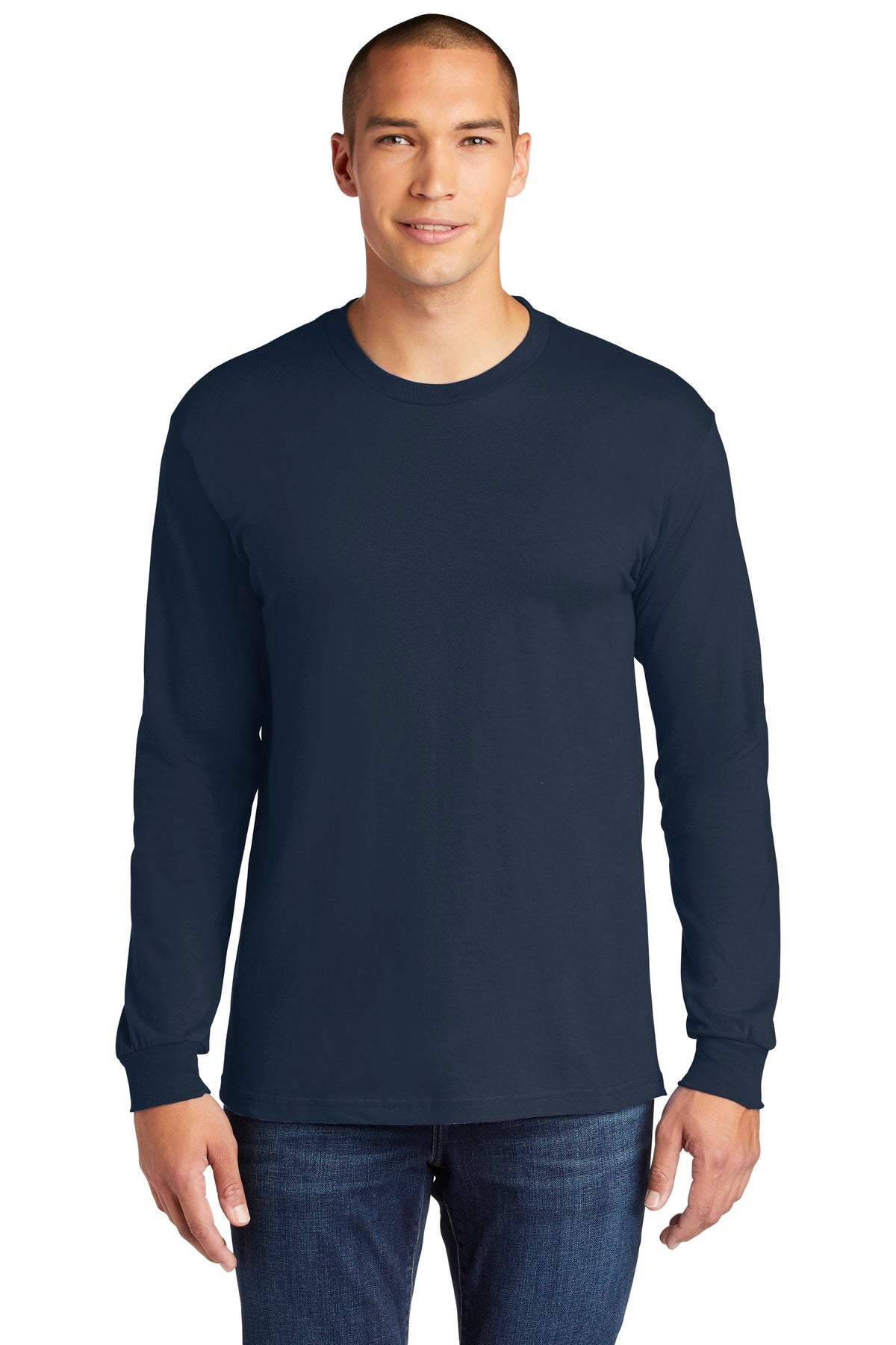 6-ounce 100% ring spun cotton 90/10 ring spun cotton/poly (S - Sport Dark Navy