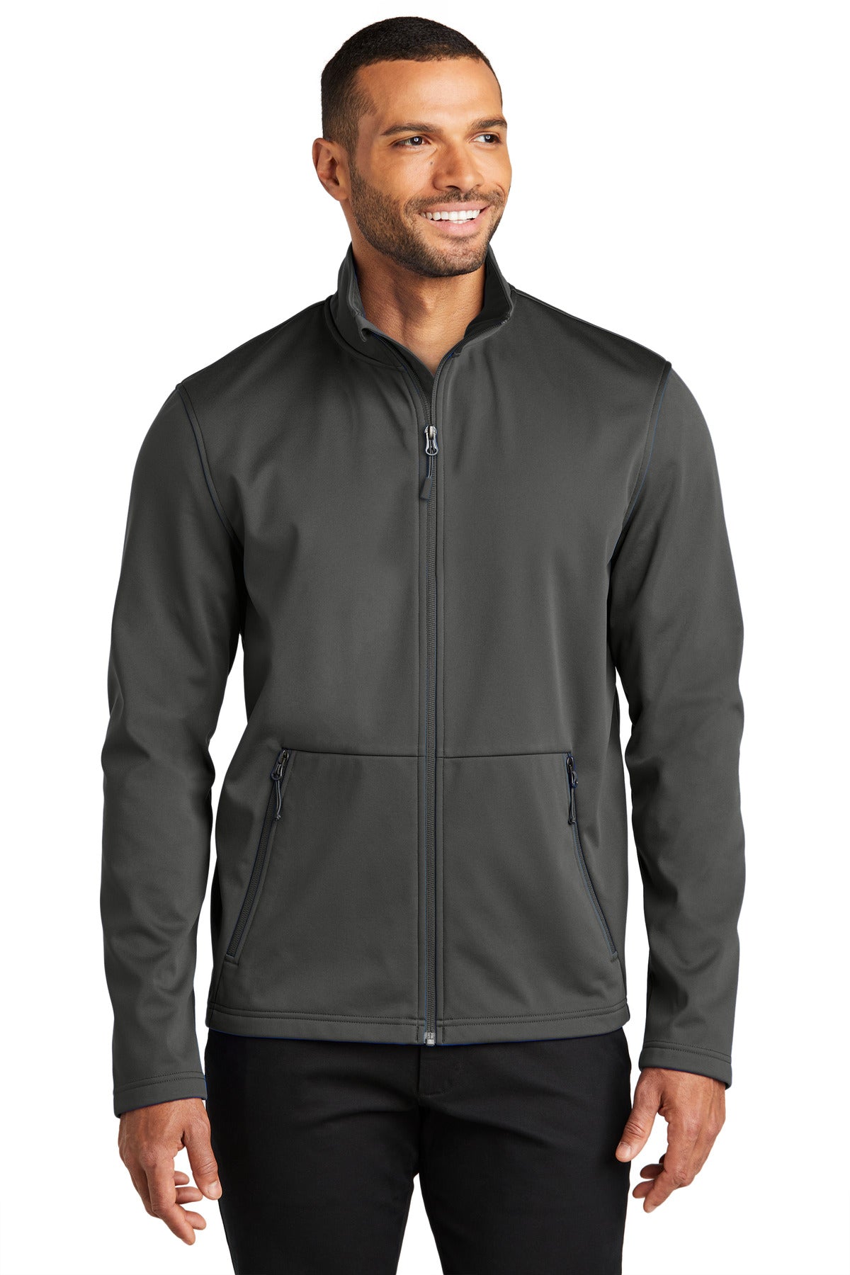 With supple 4-way stretch for easy mobility this soft shell  - Grey Steel