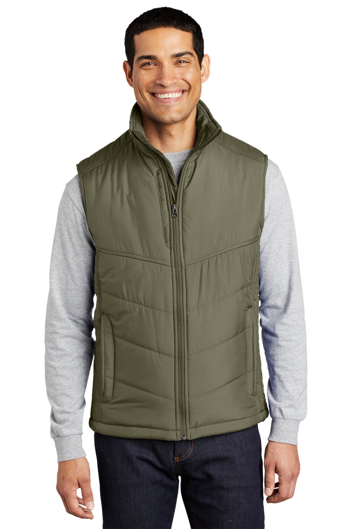 Keep the warmth centered on your core in our Puffy Vests. Th - Olive/ Cayenne