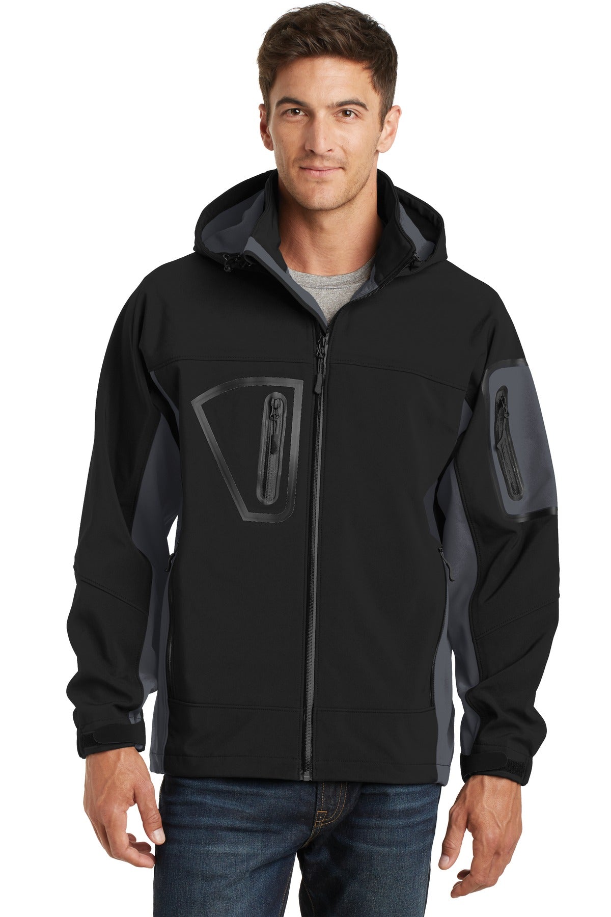 This fully waterproof wind-resistant and tech-savvy jacket d - Black/ Graphite