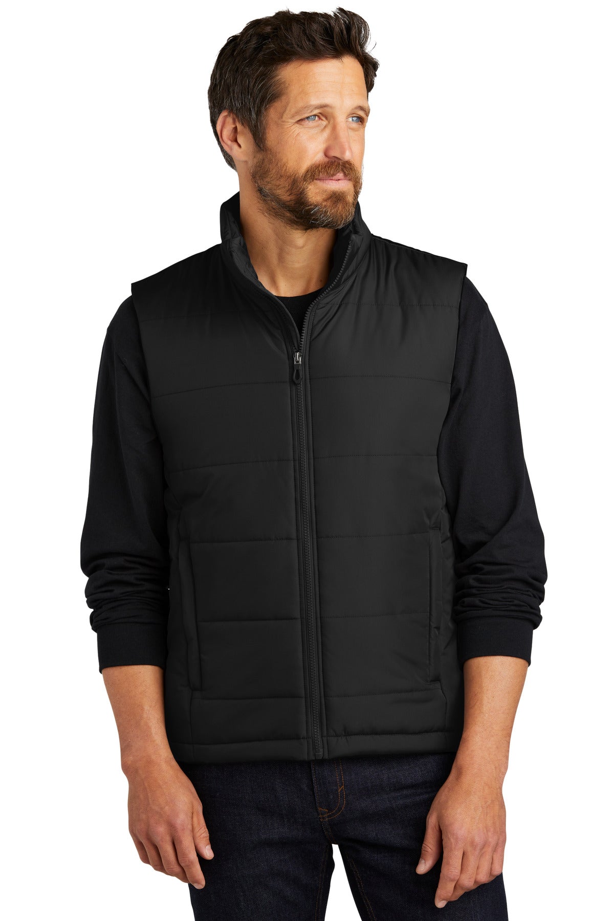 With wider baffles for a modern look this water-resistant pu - Deep Black