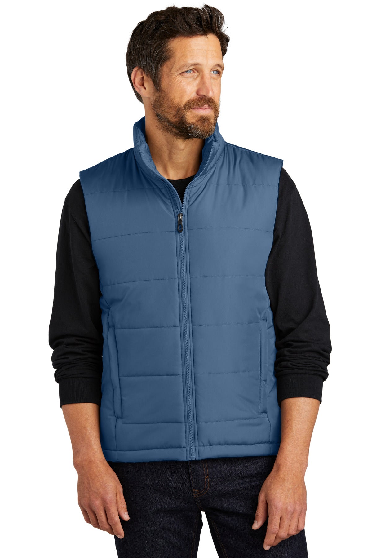 With wider baffles for a modern look this water-resistant pu - Dusk Blue